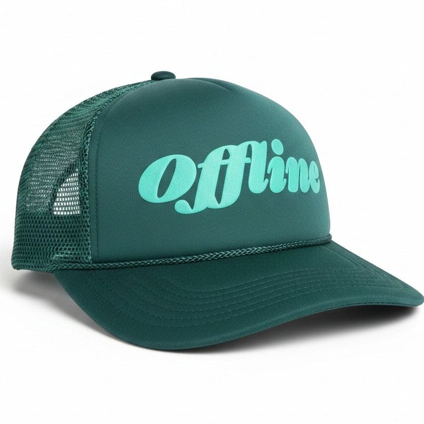 Other Offline Trucker Hat Cap Snapback Green Foam Mesh Introvert Size ONE SIZE - 1 Thumbnail