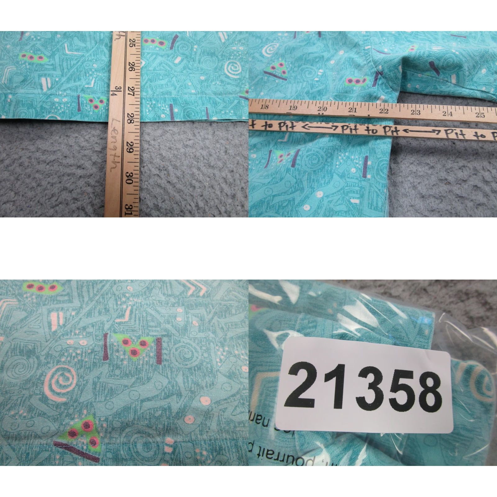 Rusty VINTAGE Rusty Shirt Men L Teal Button-Up 90s Geometric Surf Print Short Sleeve Pocketed Button-Front Size US L / EU 52-54 / 3 - 8 Thumbnail