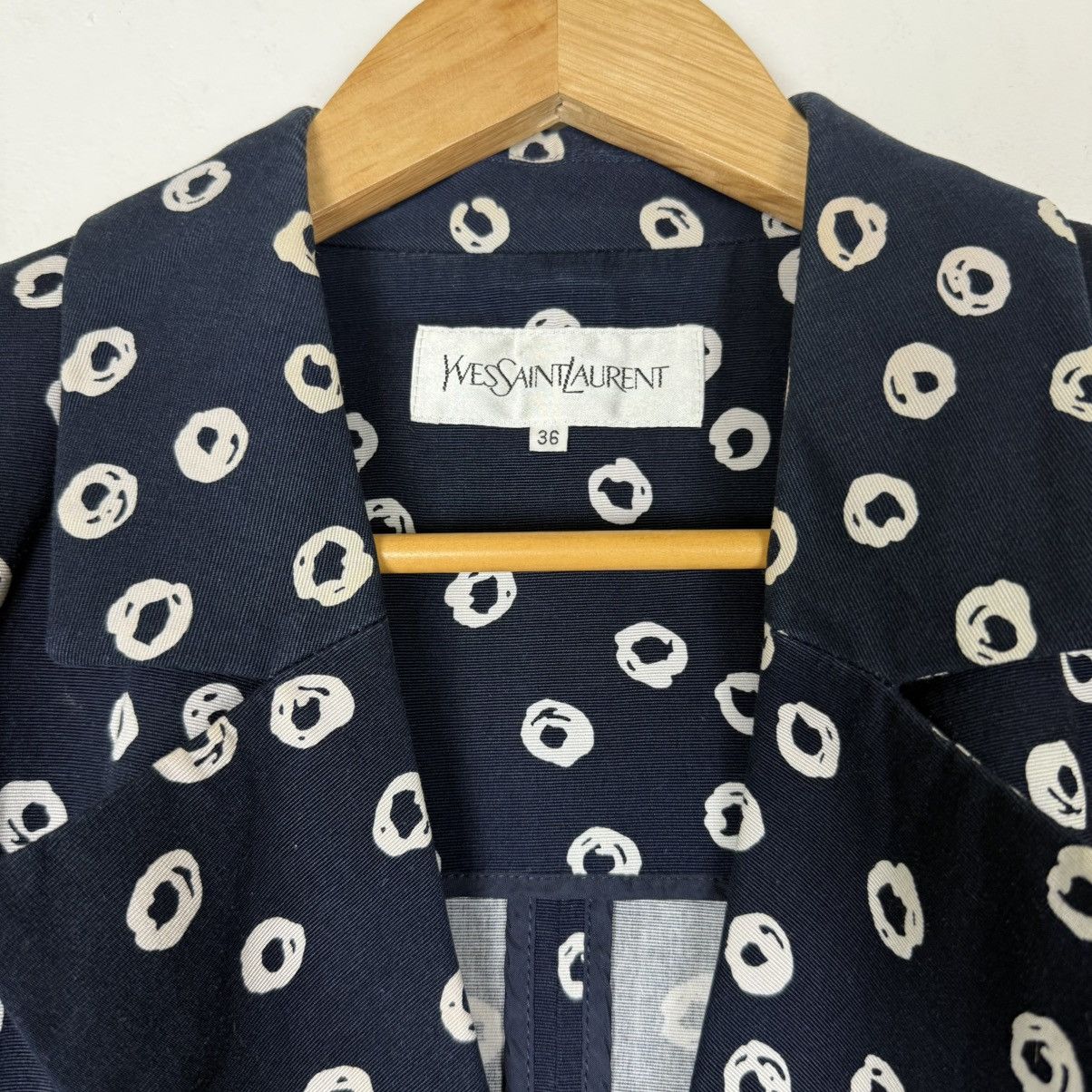 Yves Saint Laurent Yves Saint Laurent Polkadot Coat Size 36R - 6 Thumbnail