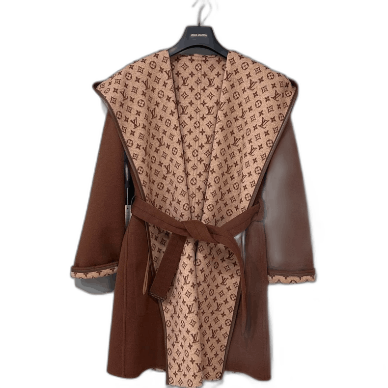 Louis Vuitton New Designed Brown Printed Coat with Detachable Sleeves Size S / US 4 / IT 40 - 1 Thumbnail