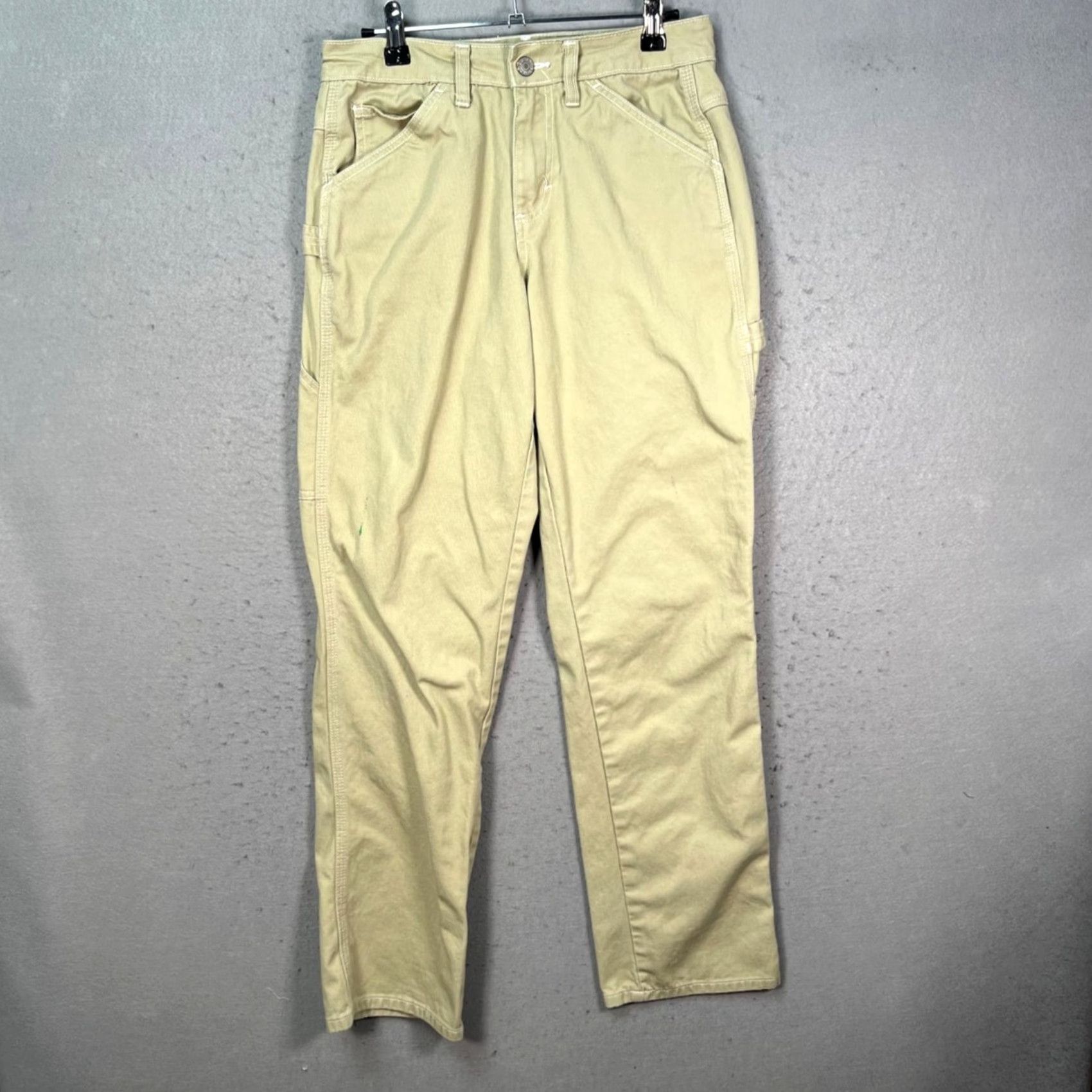 Dickies Dickies Womens 3 / 26 Khaki Carpenter Pants Cotton Workwear Relaxed Fit Pants Size 26" / US 2 / IT 38 - 2 Thumbnail