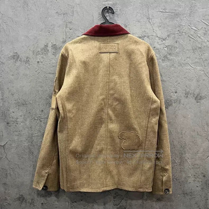 Kenzo Kenzo Badge patch collar jacket - light brown Size US M / EU 48-50 / 2 - 2 Thumbnail