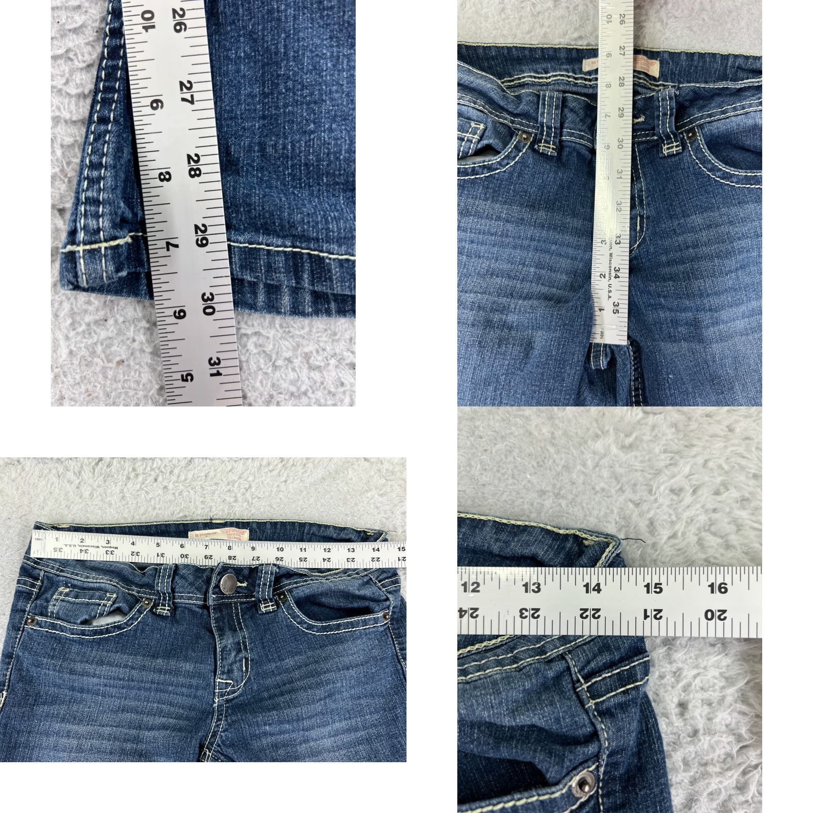 Vintage No Boundaries Jeans Womens 9 Blue Denim Flare Med Wash Ramie Blend 26x30 Size 30" / US 8 / IT 44 - 8 Thumbnail