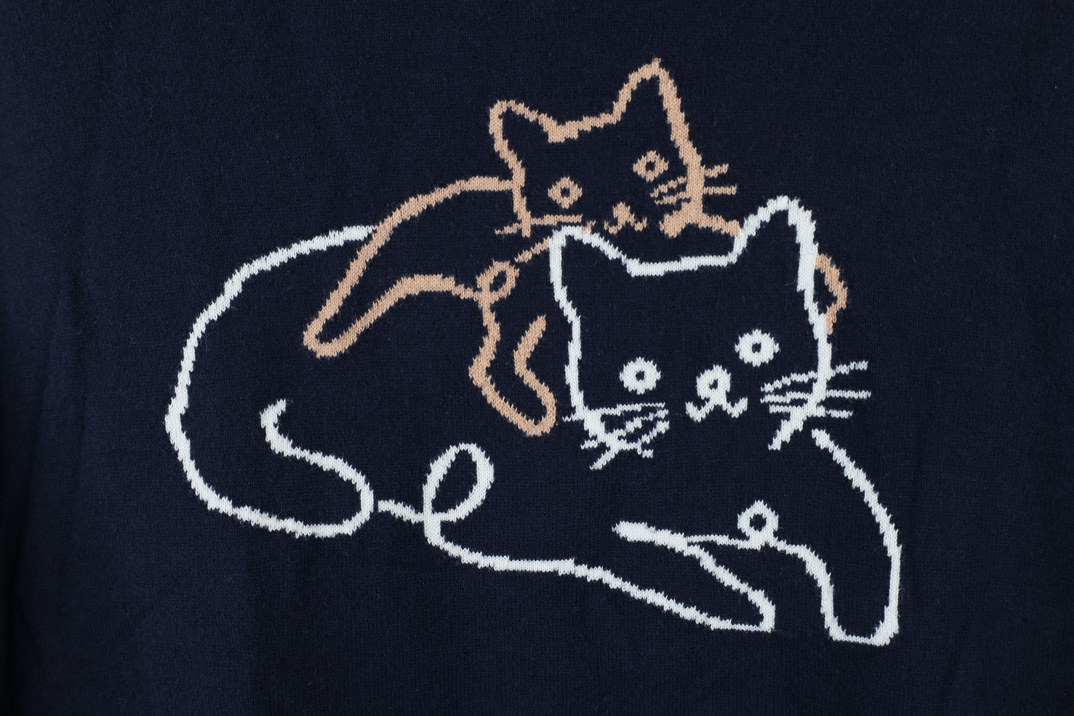 Banana Republic × Vintage Banana Republic Faded Cat Kitten Knit Crewneck Sweater Blue Size M / US 6-8 / IT 42-44 - 4 Thumbnail
