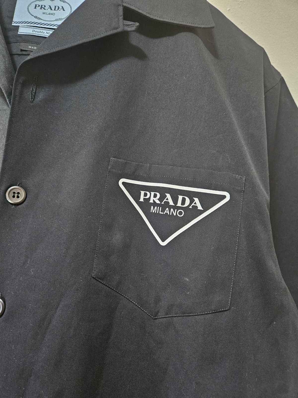 Prada Double Match Black Camo Button Up Bowling Shirt Size US S / EU 44-46 / 1 - 3 Thumbnail