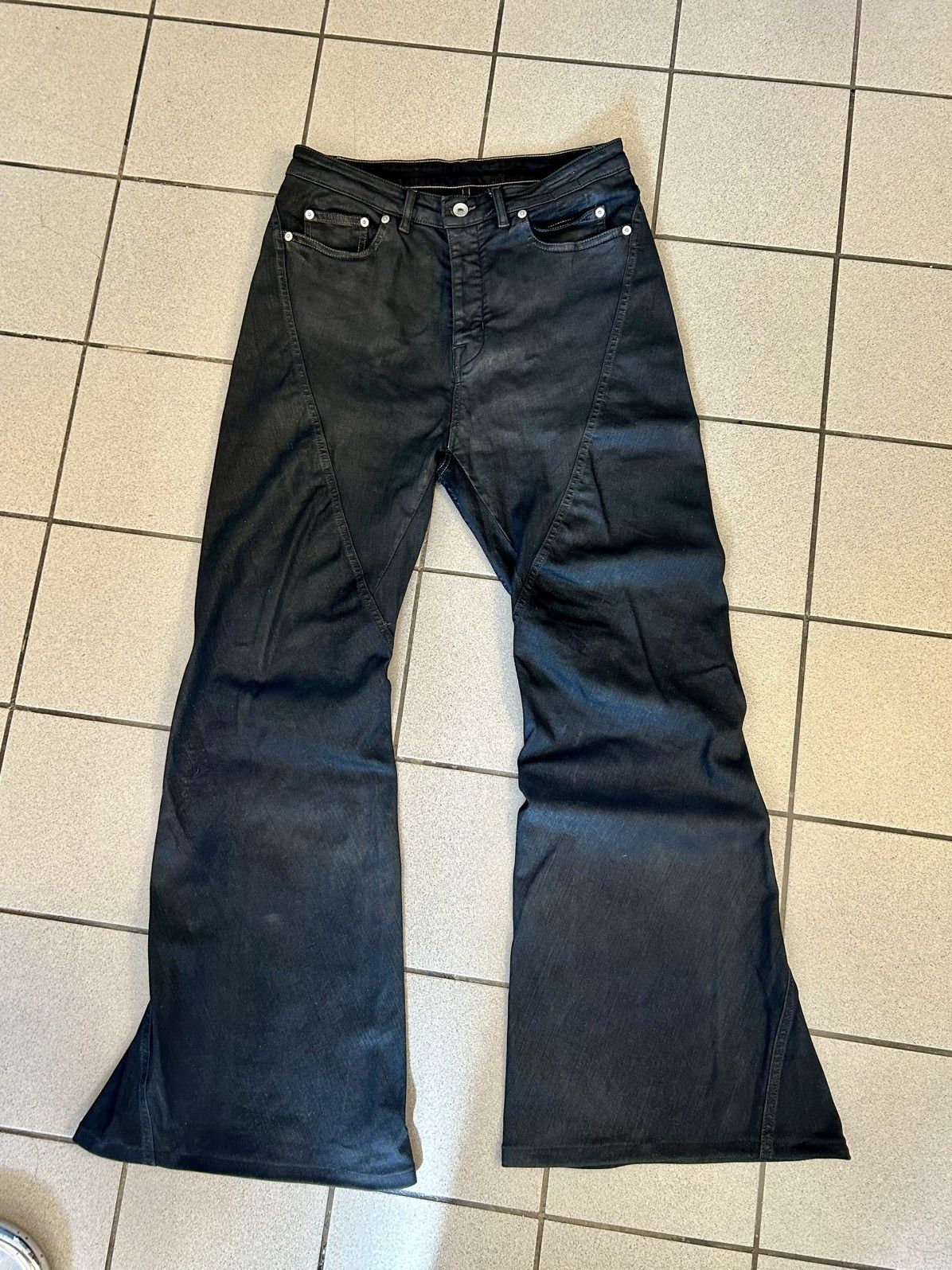 Rick Owens DRKSHDW Bias Bootcut Waxed Jeans