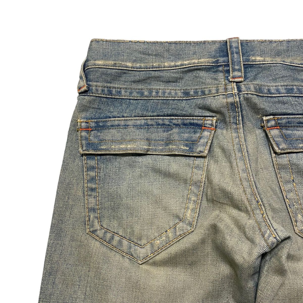Japanese Brand Union Made Purple&Yellow Mudwash Denim Flare Jeans Size US 30 / EU 46 - 12 Thumbnail