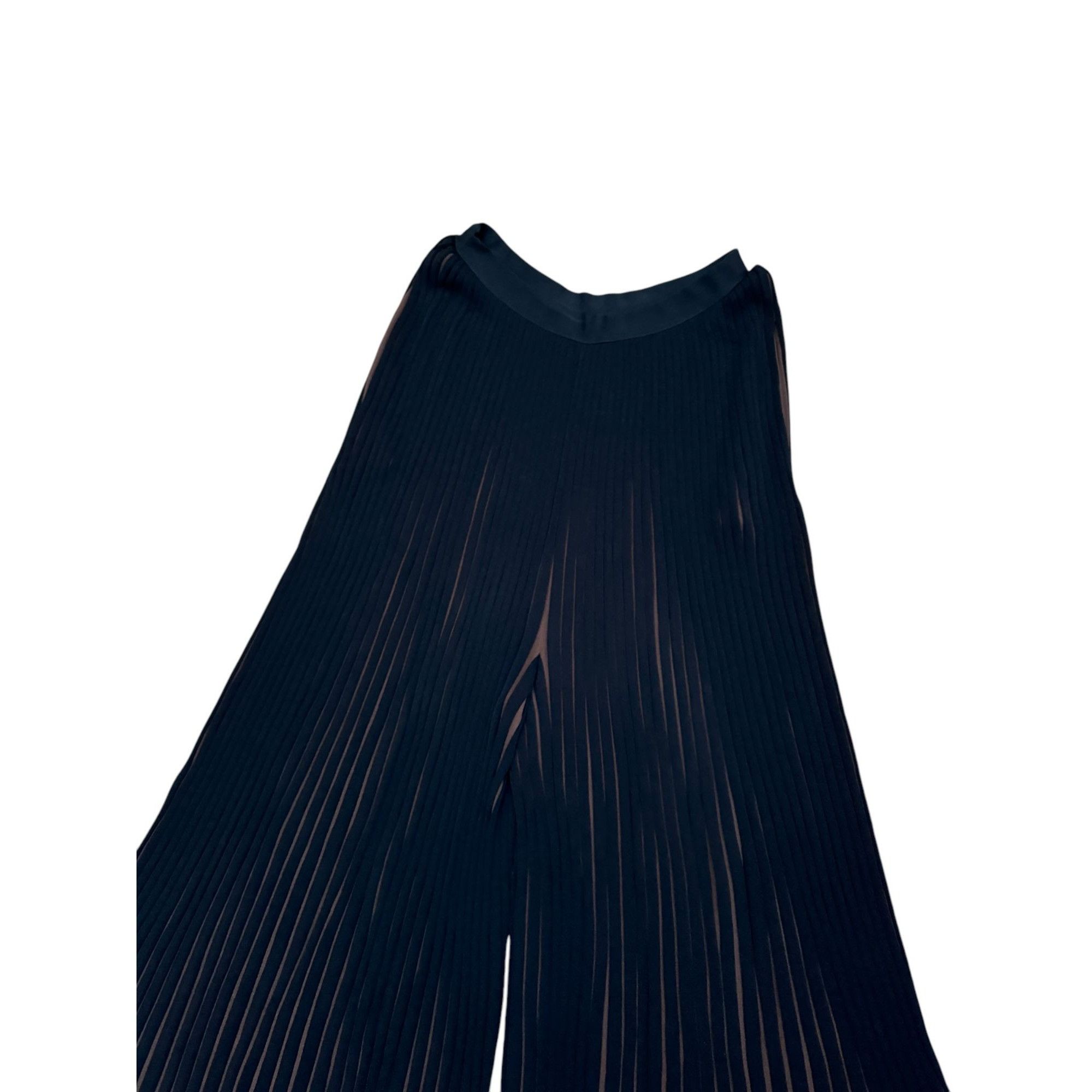Celine Phoebe Philo Pre Fall 2015 Wide Pleated Black Brown Pants Size 26" / US 2 / IT 38 - 4 Thumbnail