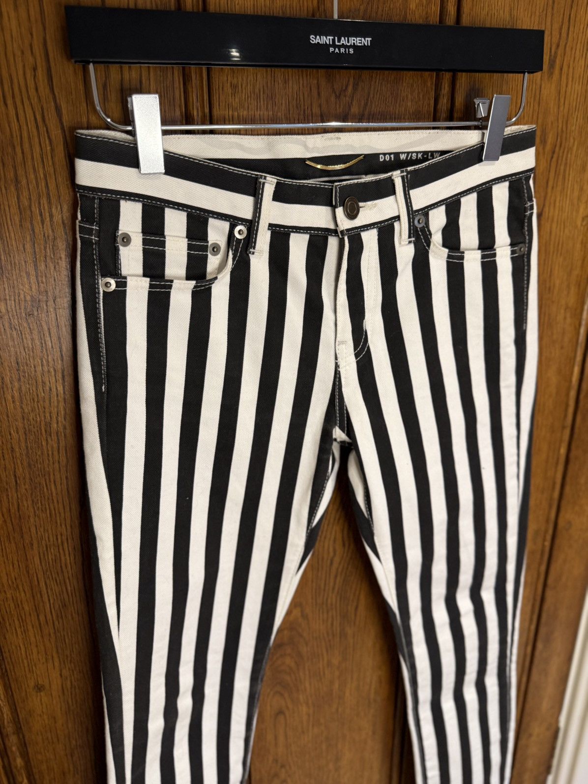 Saint Laurent Paris SS14 Saint Laurent black white skinny jeans Hedi Slimane 26 Size US 26 / EU 42 - 2 Thumbnail