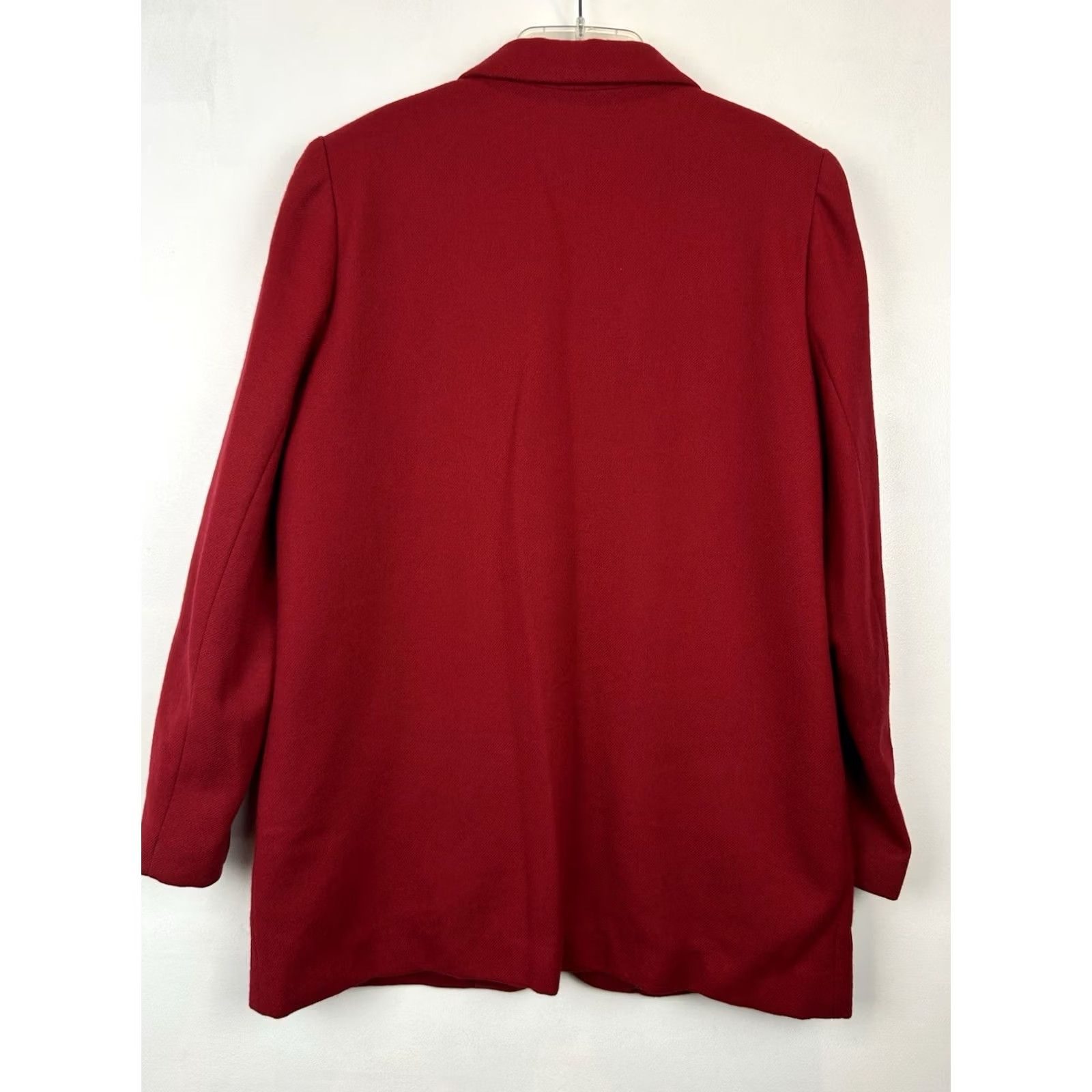 Vintage VINTAGE Sag Harbor Blazer Womens 12 Red Wool Quiet Luxury Old Money Oversized Button Front Classic Coat Mid-Length Mens? Size XL / US 12-14 / IT 48-50 - 2 Thumbnail