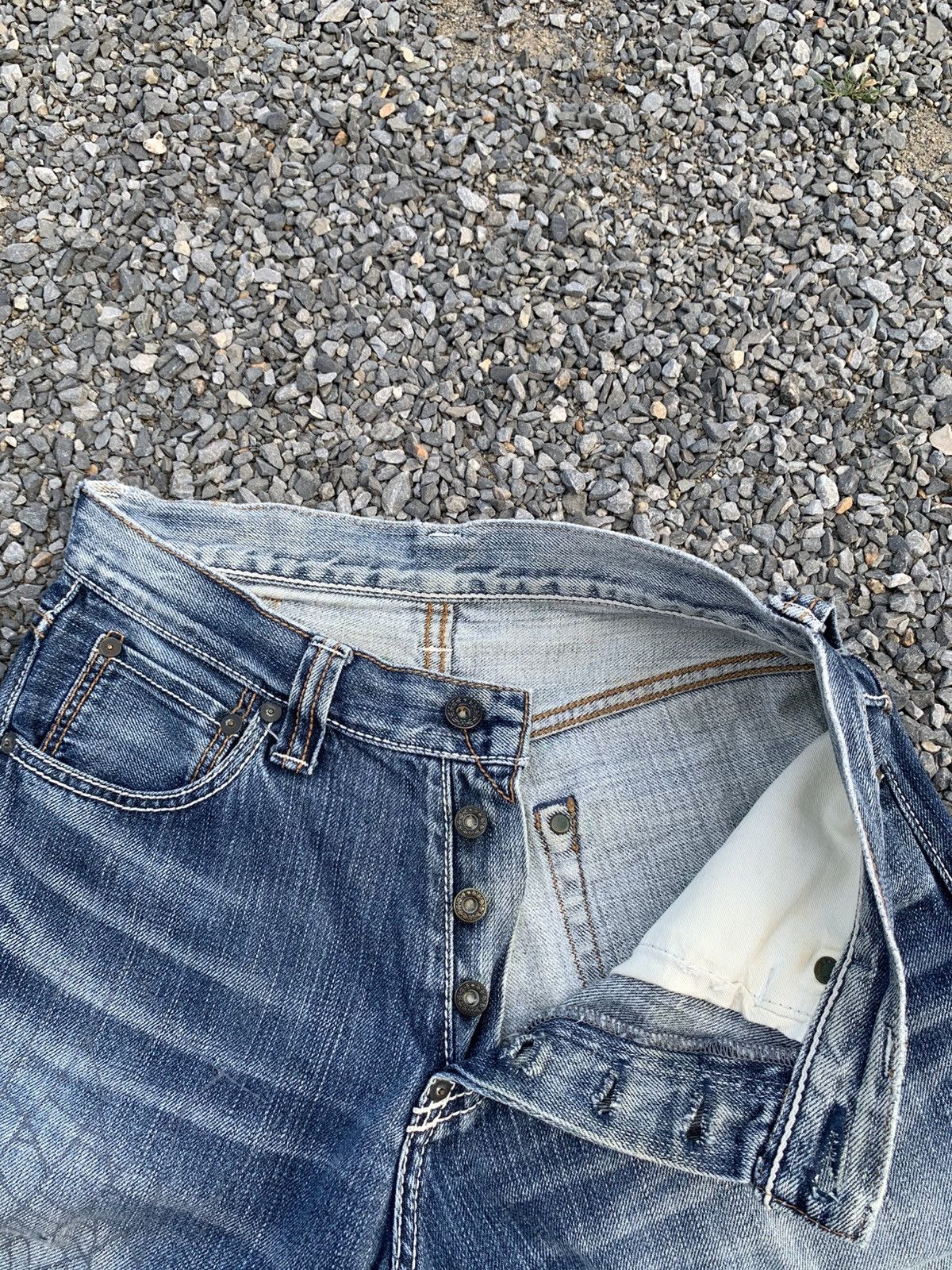Japanese Brand ICHINOI JAPANESE SELVEDGE RAW RUSTY DISTRESSED DENIM Size US 28 / EU 44 - 14 Thumbnail