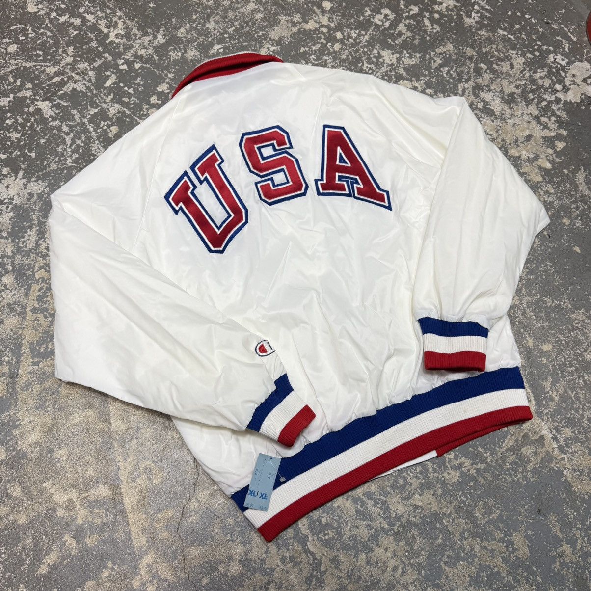 Champion Vintage Champion USA Wrestling Varsity Jacket USA White NWT Size US L / EU 52-54 / 3 - 14 Thumbnail