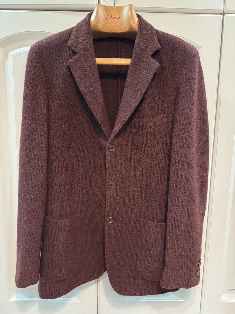 Loro Piana bordeaux casual cashmere blazer for men - dmc Size US L / EU 52-54 / 3 - 1 Thumbnail