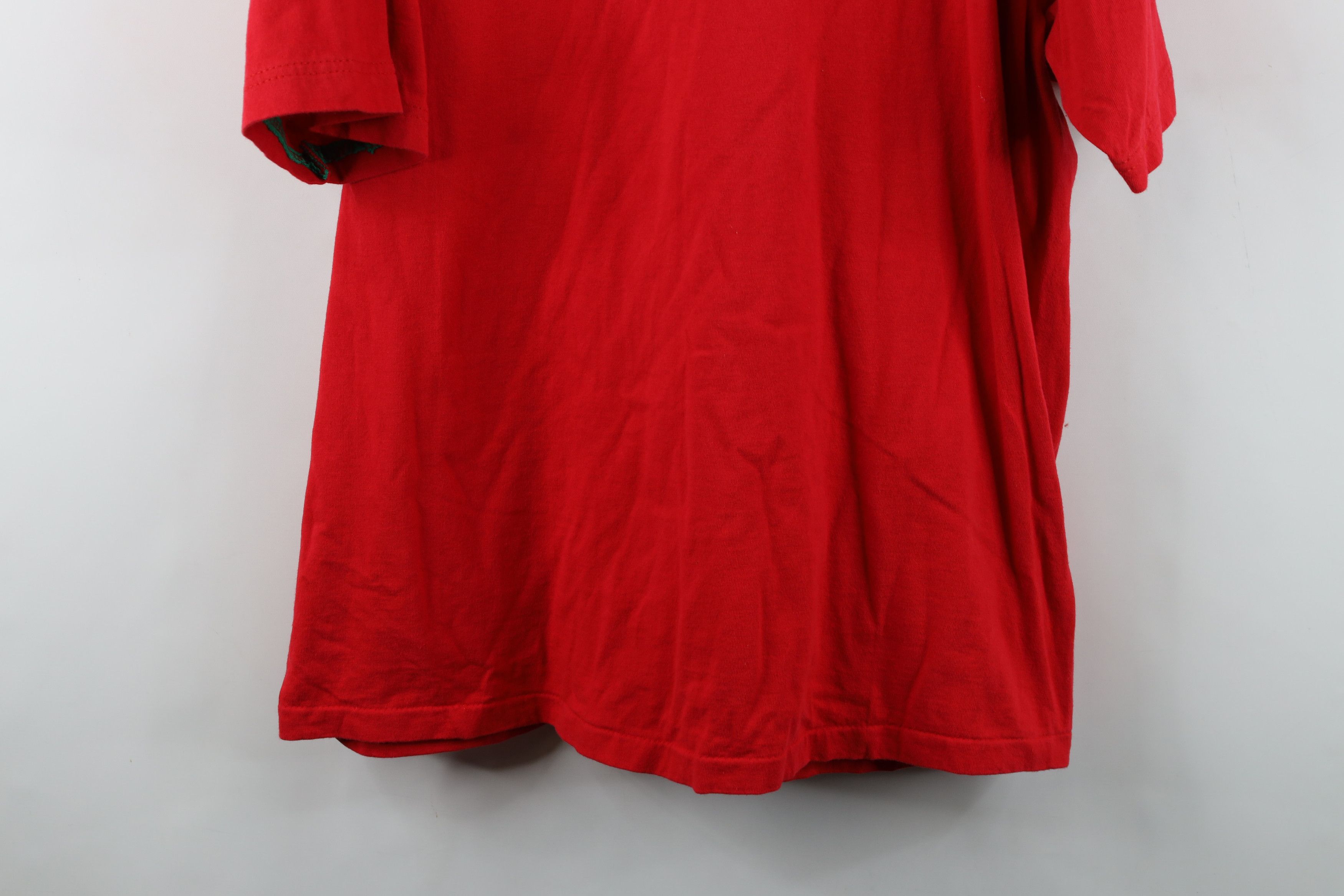 Vintage Vintage 90s Streetwear Heavyweight Cotton T-Shirt Red USA Size US XL / EU 56 / 4 - 12 Thumbnail