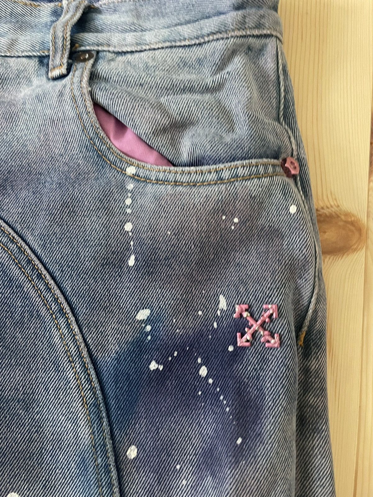 Off-White Off-White Virgil Era Flared Paint-Splatter Denim Jeans Size US 32 / EU 48 - 3 Thumbnail