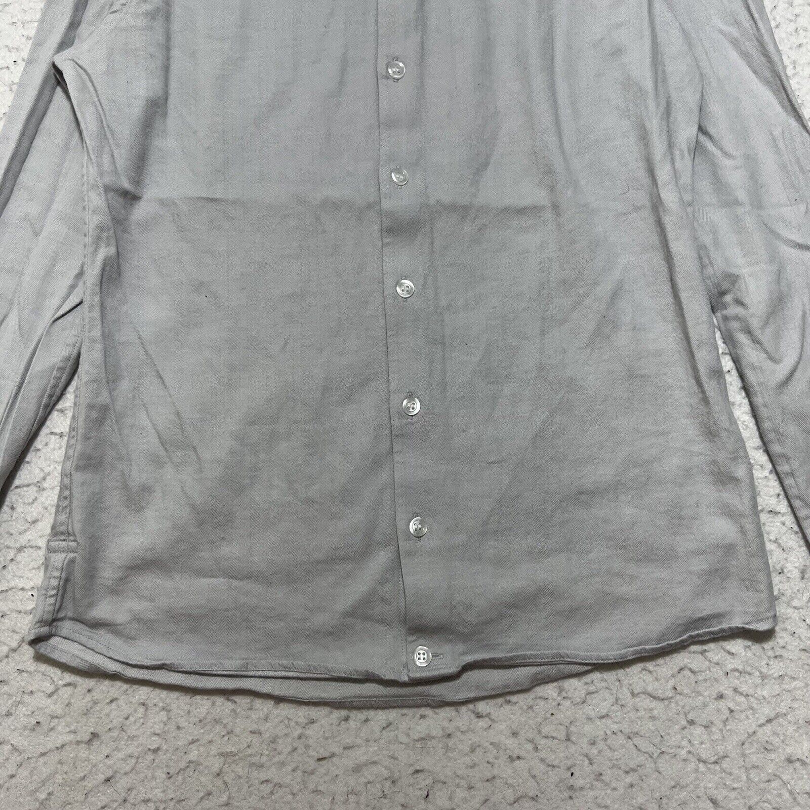 Other Acumen Small Button Down Light Gray Long Sleeve Dress Shirt Size US S / EU 44-46 / 1 - 5 Thumbnail