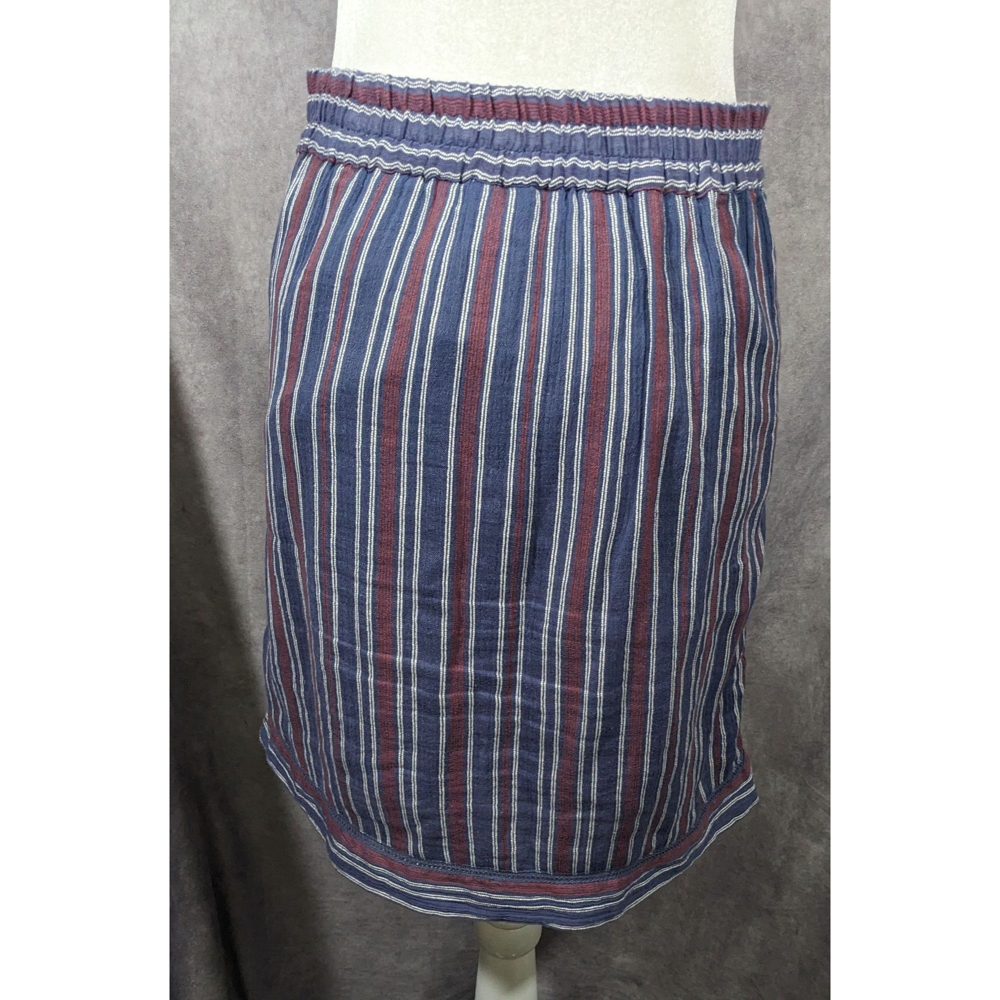 Other Indie & Cold San Sebastian Retro Bohemian Red And Blue Strip Size 29" - 10 Thumbnail