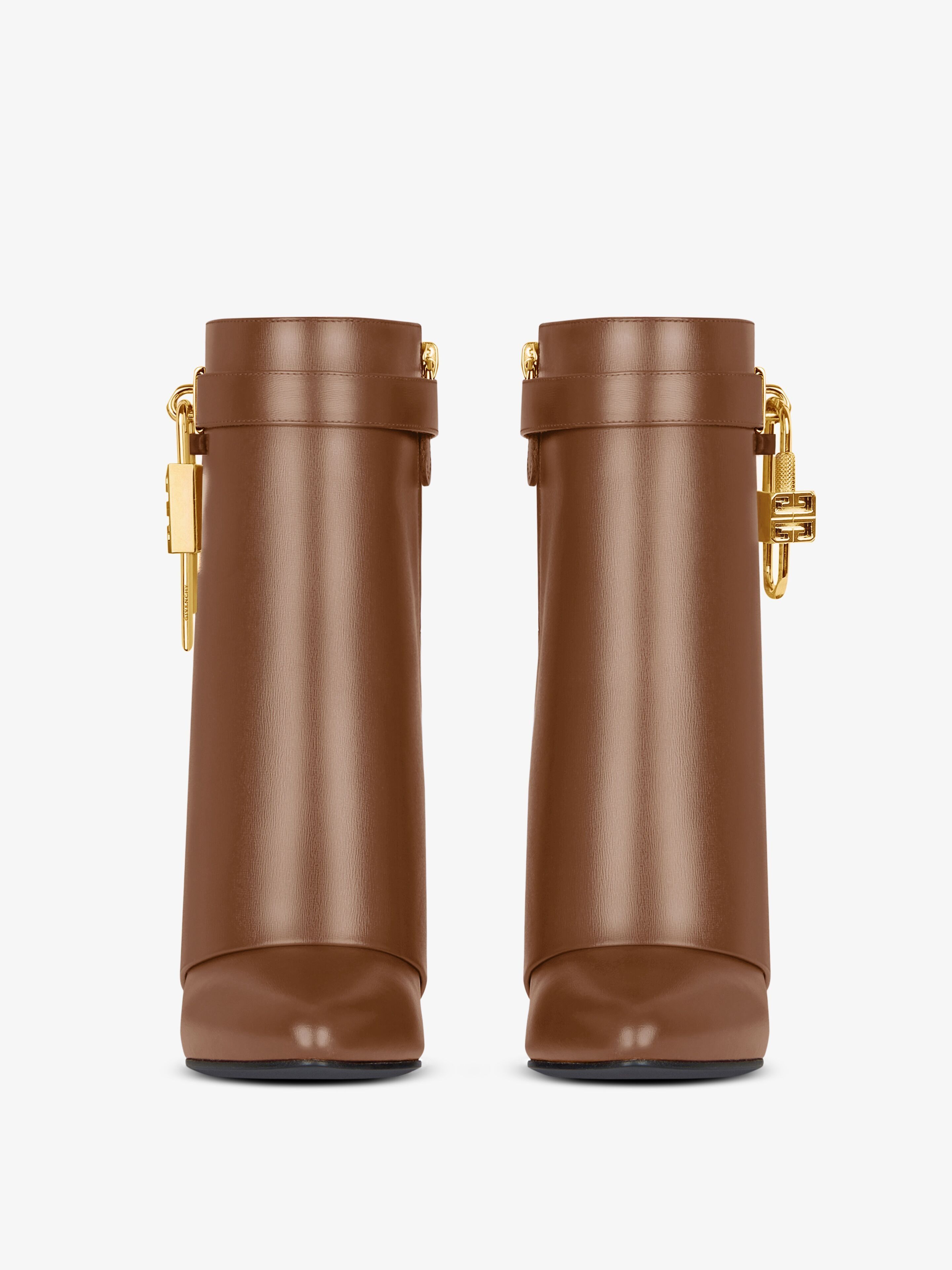 Givenchy o1srvl11e0525 Shark Lock Ankle Boots 90mm in Walnut Brown Size US 11 / IT 41 - 3 Thumbnail