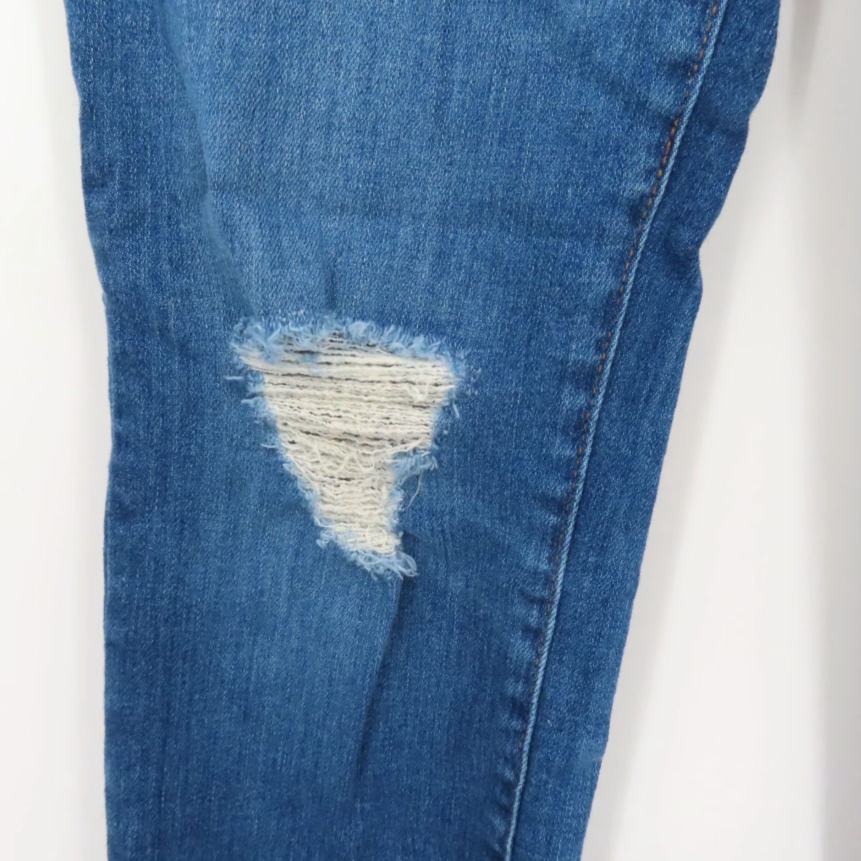 Madewell Madewell Womens Jeans 25 High Rise Skinny Crop Denim Blue Distressed 5-Pocket Size 42" / US 20 - 4 Thumbnail