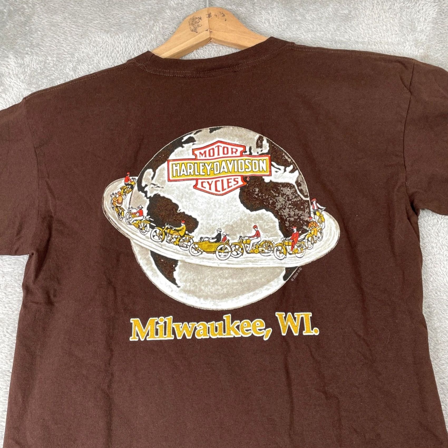 Harley Davidson VINTAGE Harley Davidson T Shirt Mens Medium Brown Graphic Milwaukee WI Cotton Size US M / EU 48-50 / 2 - 6 Thumbnail