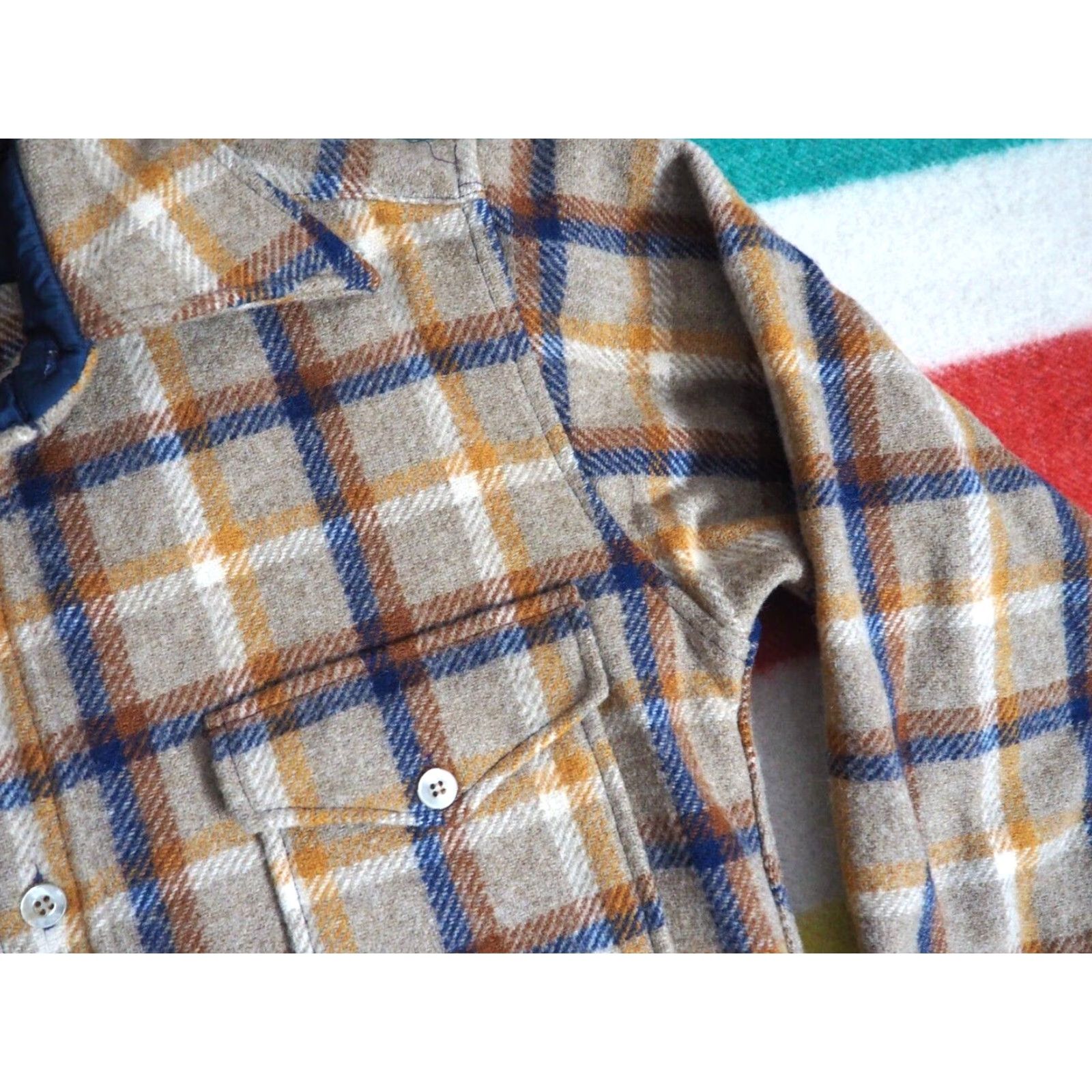 Pendleton VTG Pendleton Jacket Plaid Wool Outdoor Jacshirt Beige Blue S Mens Medium? Size US S / EU 44-46 / 1 - 5 Thumbnail