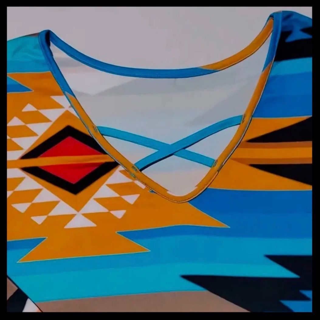 Other Geometric Print Cross-Front V-Neck Long Sleeve Shirt Size L / US 10 / IT 46 - 4 Thumbnail