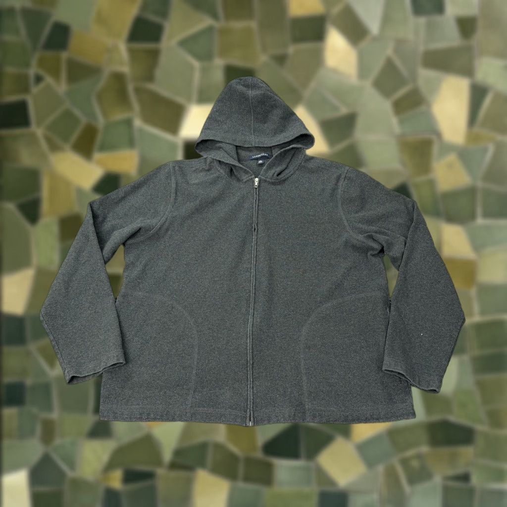 Lands' End Lands' End Hoodie Womens XL Gray Full Zip Fleece Cotton Blend Casual Sweatshirt Size XL / US 12-14 / IT 48-50 - 1 Thumbnail