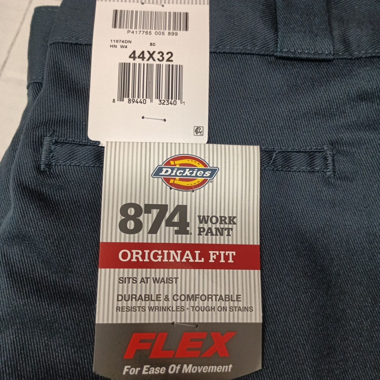 Dickies Dickies 874 Work Pants Men's 44x32 Flex Blue Original Fit Size US 44 / EU 60 - 2 Thumbnail