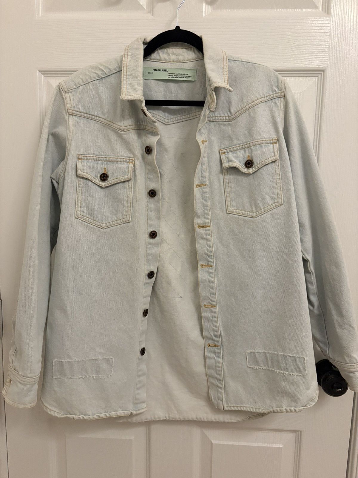 Off-White OFF WHITE 17AW DIAGONAL RAW CUT SHIRT BLUE XS DENIM Size US XS / EU 42 / 0 - 1 Thumbnail