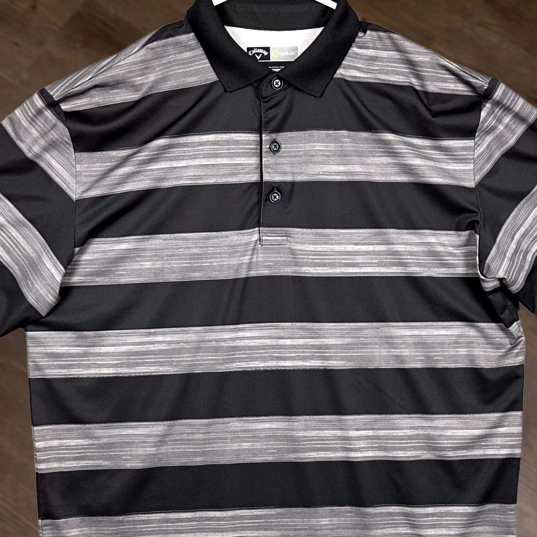 Callaway Callaway Opti-Dri Polo Shirt Mens Medium Black Gray Stripes Short Sleeve Rugby Golf Confident Breathable Vintage? No Size US M / EU 48-50 / 2 - 1 Thumbnail