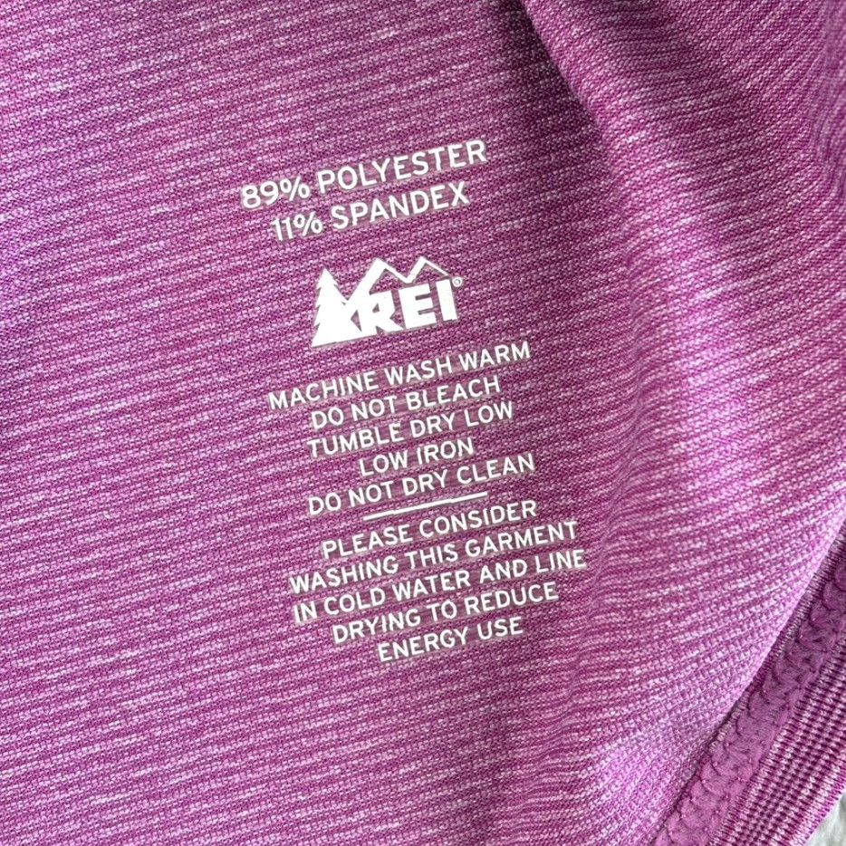 REI Co-Op Performance T Shirt Striped Purple Fuschia Women Large Long Sleeve NWOT Pullover Crew Neck Activewear Outdoor