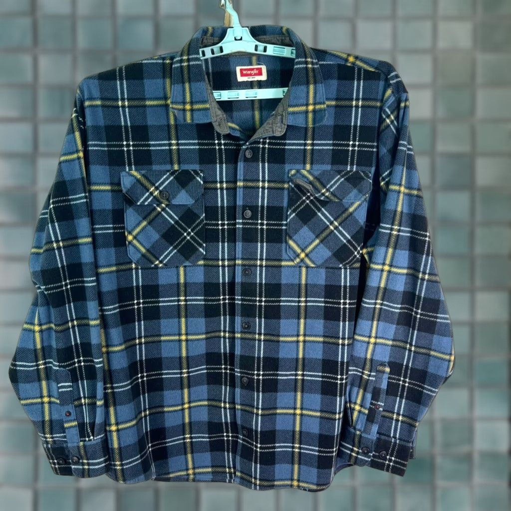 Wrangler VINTAGE Wrangler Fleece Plaid Button-Up Shirt Men’s 2XL Blue Long Sleeve Casual Outdoor Size US XXL / EU 58 / 5 - 1 Thumbnail