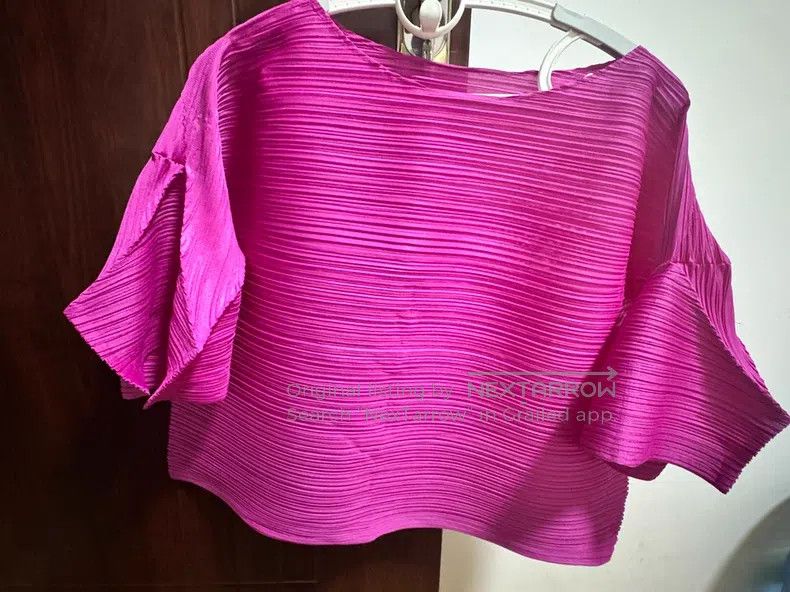 Issey Miyake Issey Miyake Pink Short Sleeve Top Size L / US 10 / IT 46 - 1 Thumbnail