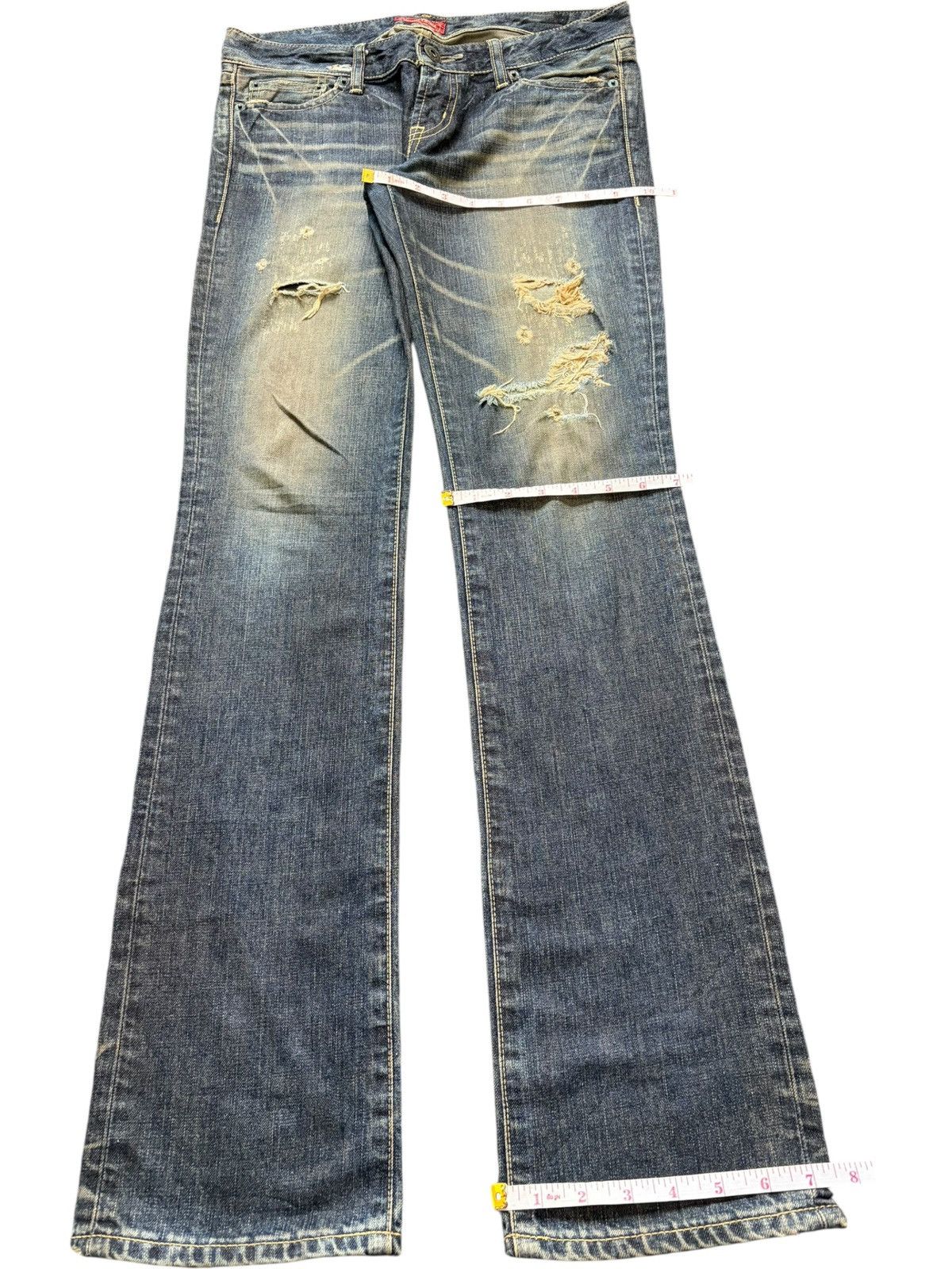MOUSSY Vintage / Y2K Moussy Rusty Wash Distress Bootcut Jeans Size 31" - 8 Thumbnail