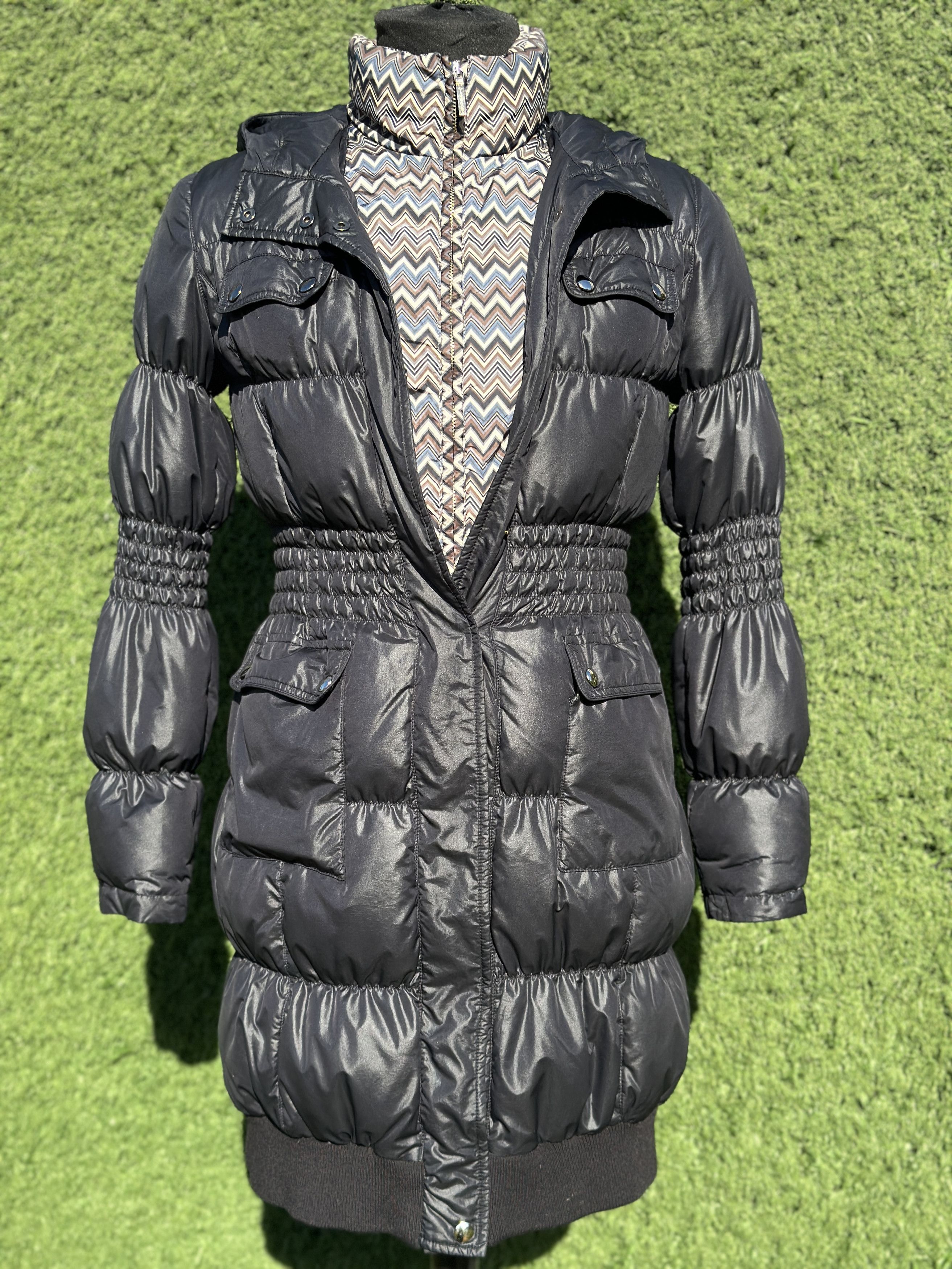 Missoni Wave MISSONI Size XS Black Piumino Down Puffer Coat Size XS / US 0-2 / IT 36-38 - 6 Thumbnail