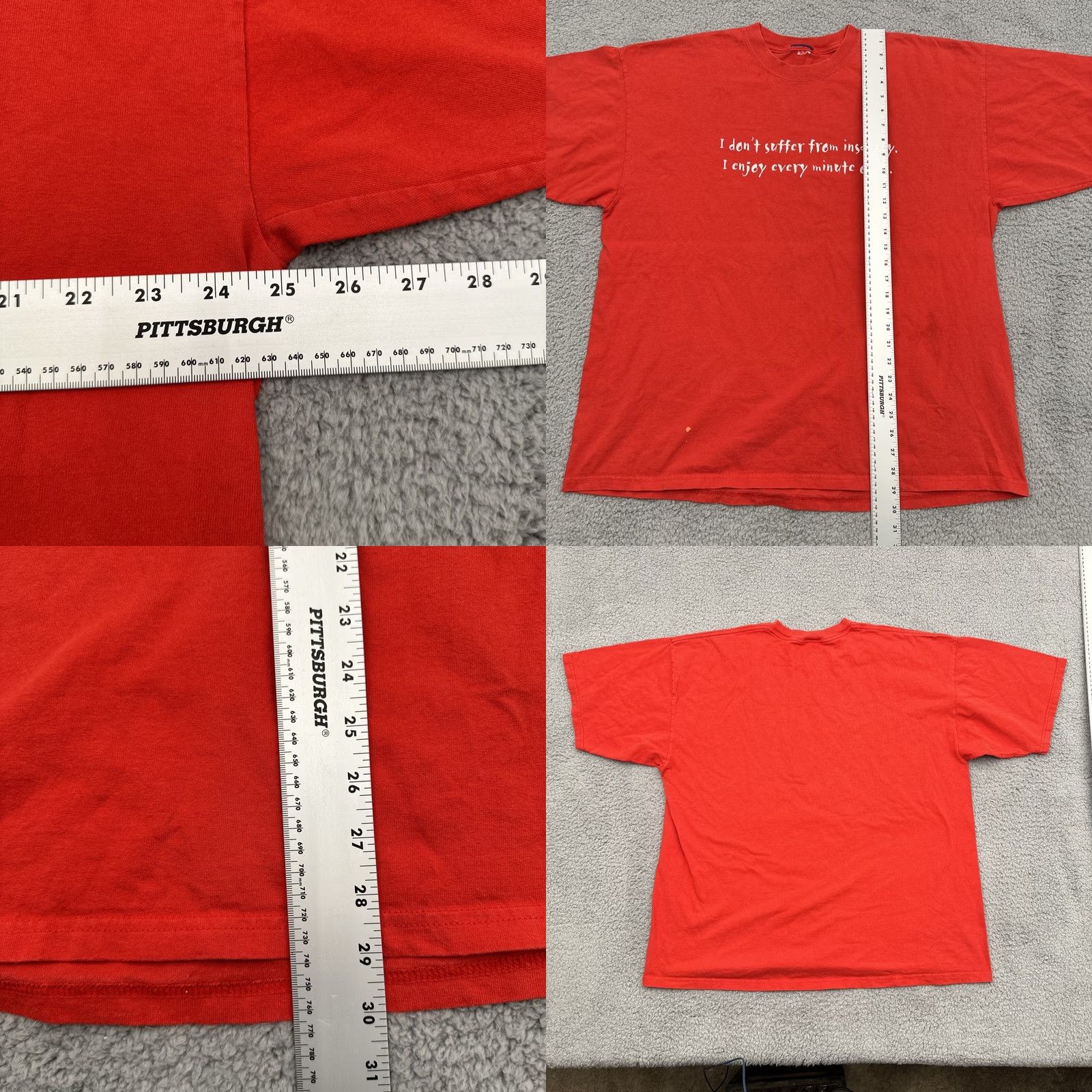 Vintage VINTAGE 2XL Red T Shirt Mens Don’t Suffer From Insanity Enjoy It 90s Funny Tee Shirt Crew Neck Short Sleeve Cotton Knit Size US XXL / EU 58 / 5 - 9 Thumbnail