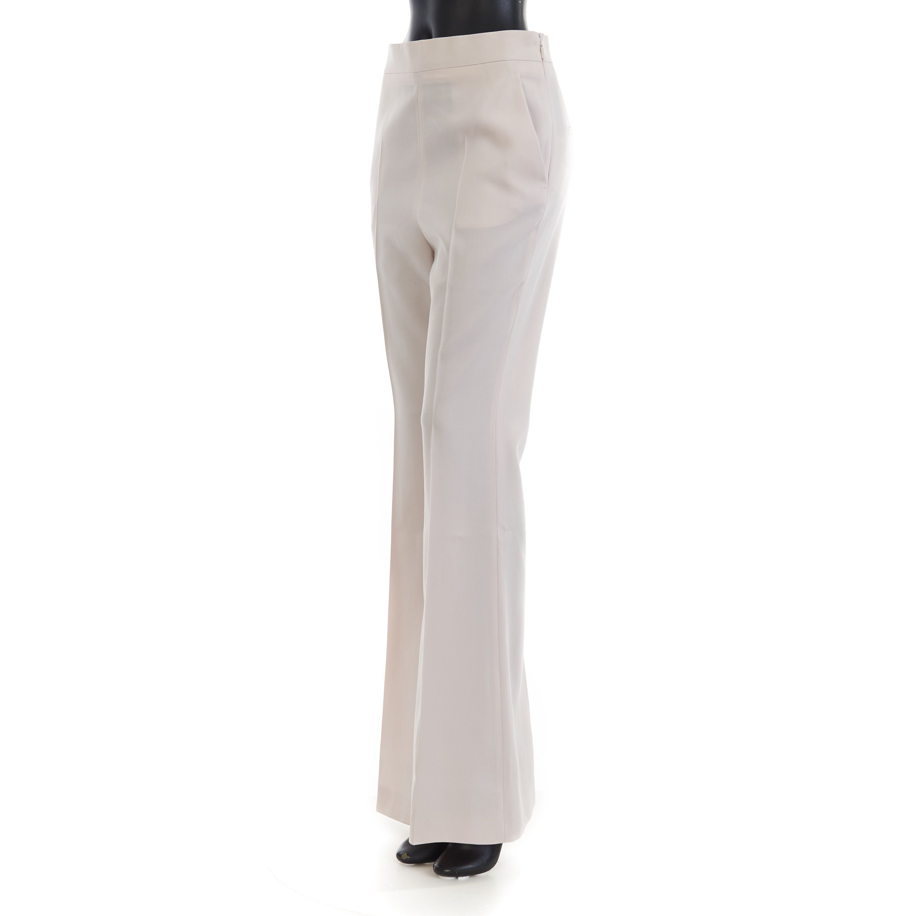 Fendi Beige Satin Trousers - Satin Panel, Asymmetrical Effect Size 27" / US 4 / IT 40 - 2 Thumbnail
