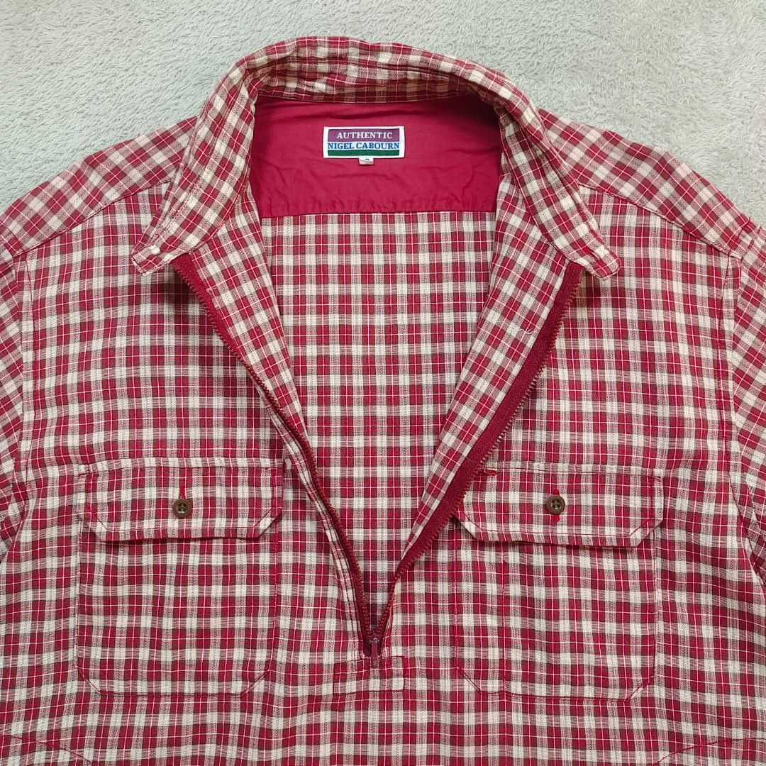 Nigel Cabourn Vintage Nigel Cabourn Authentic Red Gingham Half-Zip Smock Size US L / EU 52-54 / 3 - 4 Thumbnail