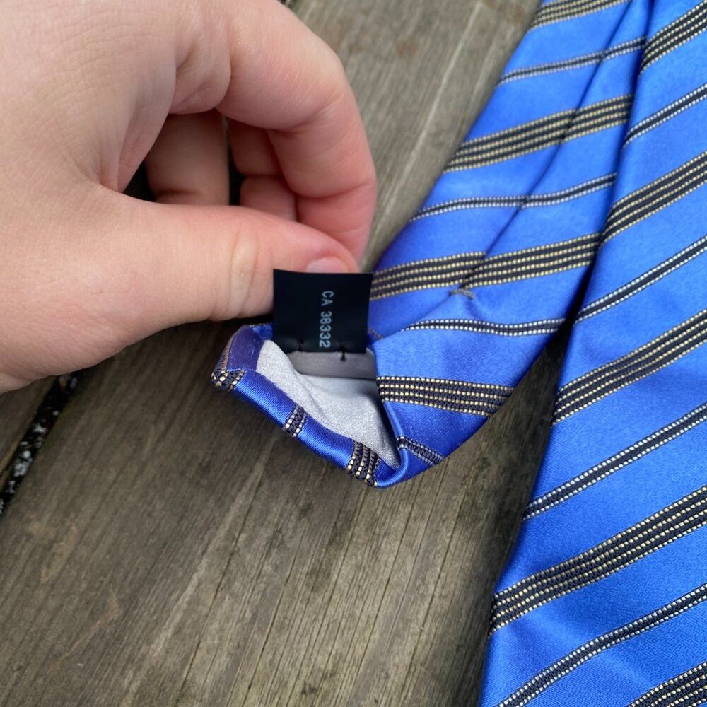 Ermenegildo Zegna Vintage 100% Silk Ermenegildo Zegna Silver Label Striped Ti Size ONE SIZE - 3 Thumbnail