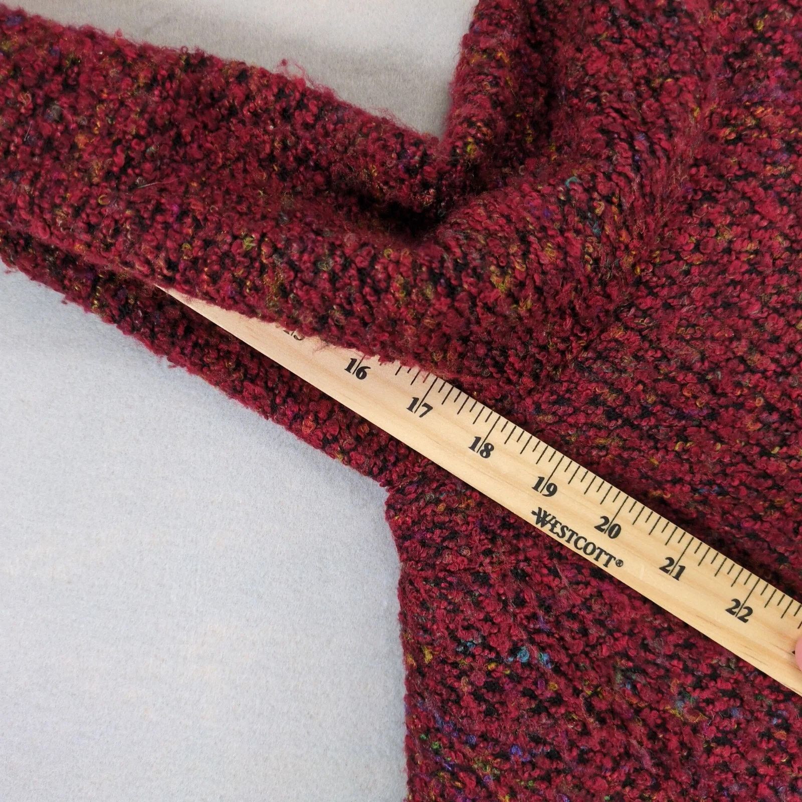 Vintage Sag Harbor Burgundy Tweed Pea Coat Women's 14 Lined Size XL / US 12-14 / IT 48-50 - 6 Thumbnail