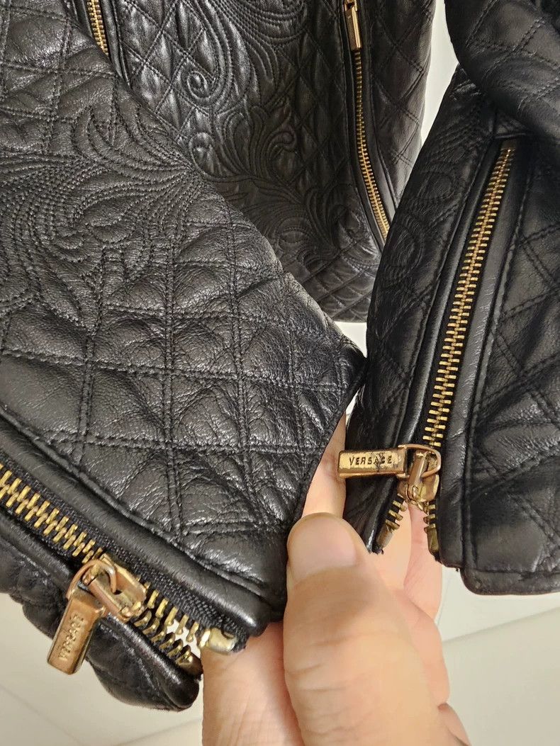 Versace Versace Leather jacket Baroque details vine embroidery she Size US L / EU 52-54 / 3 - 6 Thumbnail