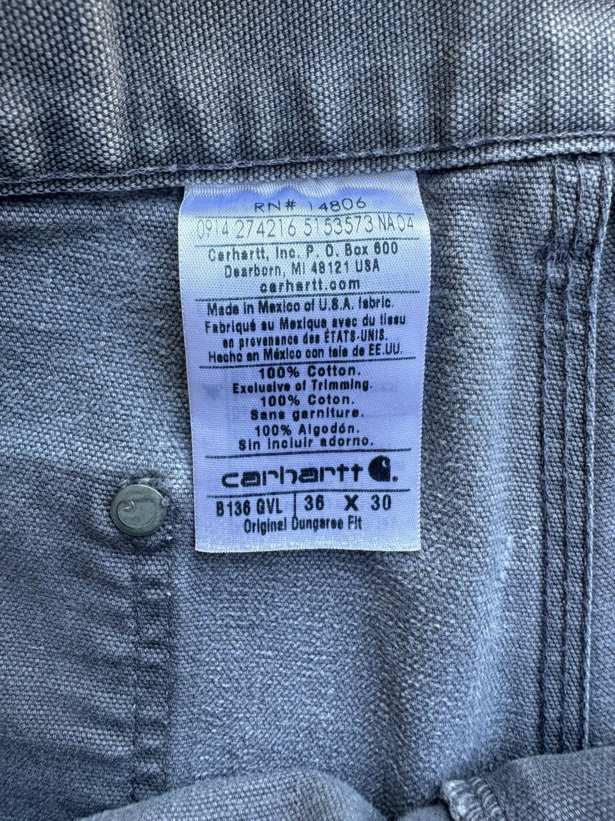 Carhartt × Vintage Carhartt B136 Grey Double Knee Size US 36 / EU 52 - 10 Thumbnail