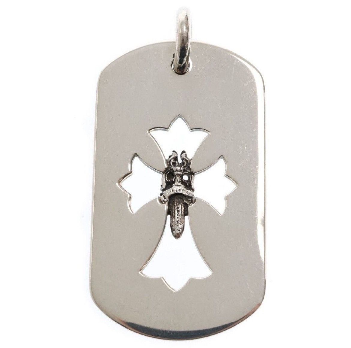 Chrome Hearts Chrome Hearts Large Cross Dagger Dog Tag Necklace Size ONE SIZE - 7 Thumbnail
