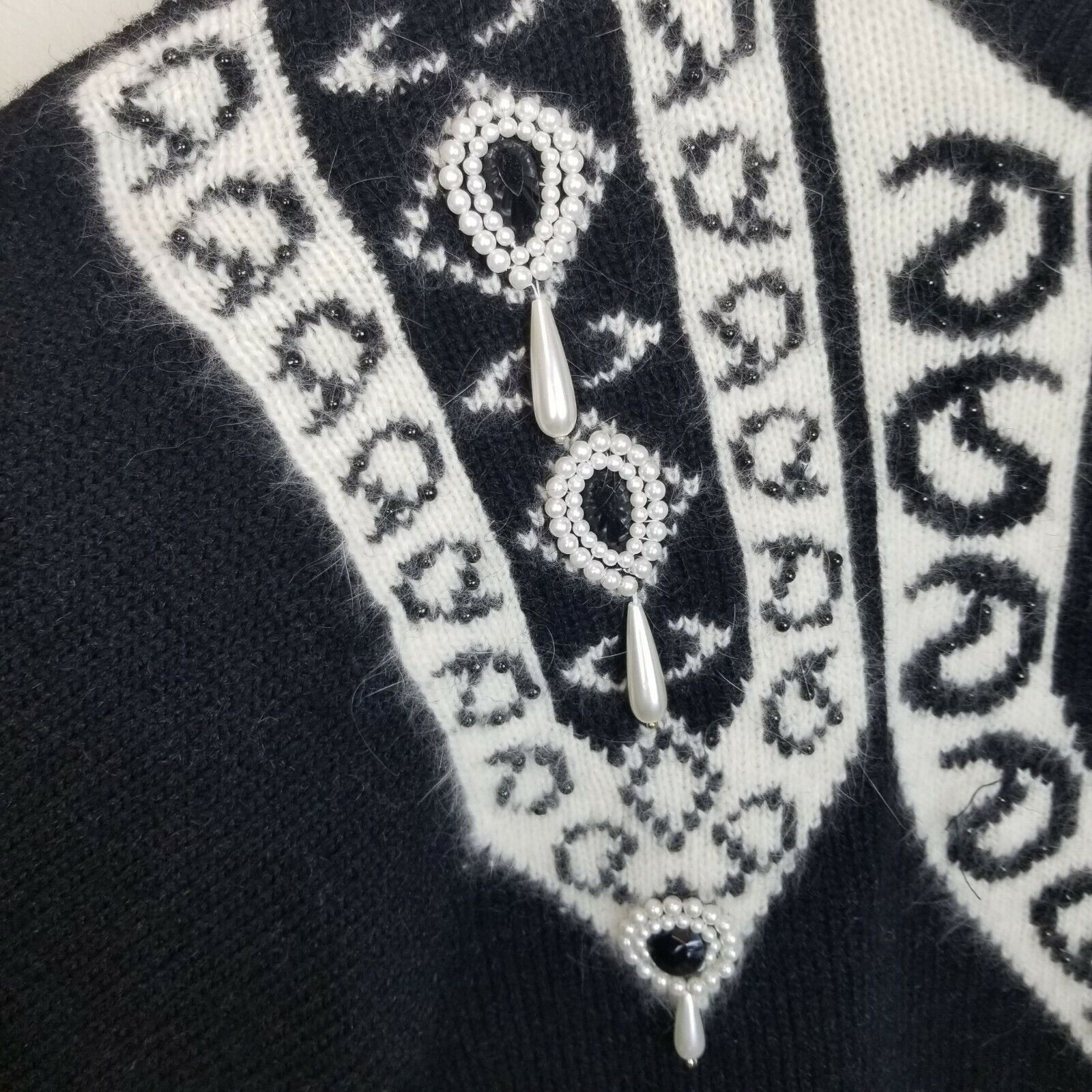 Vintage Vintage Women Western Pearl Boho Cowgirl Sweater Angora M Size M / US 6-8 / IT 42-44 - 3 Thumbnail