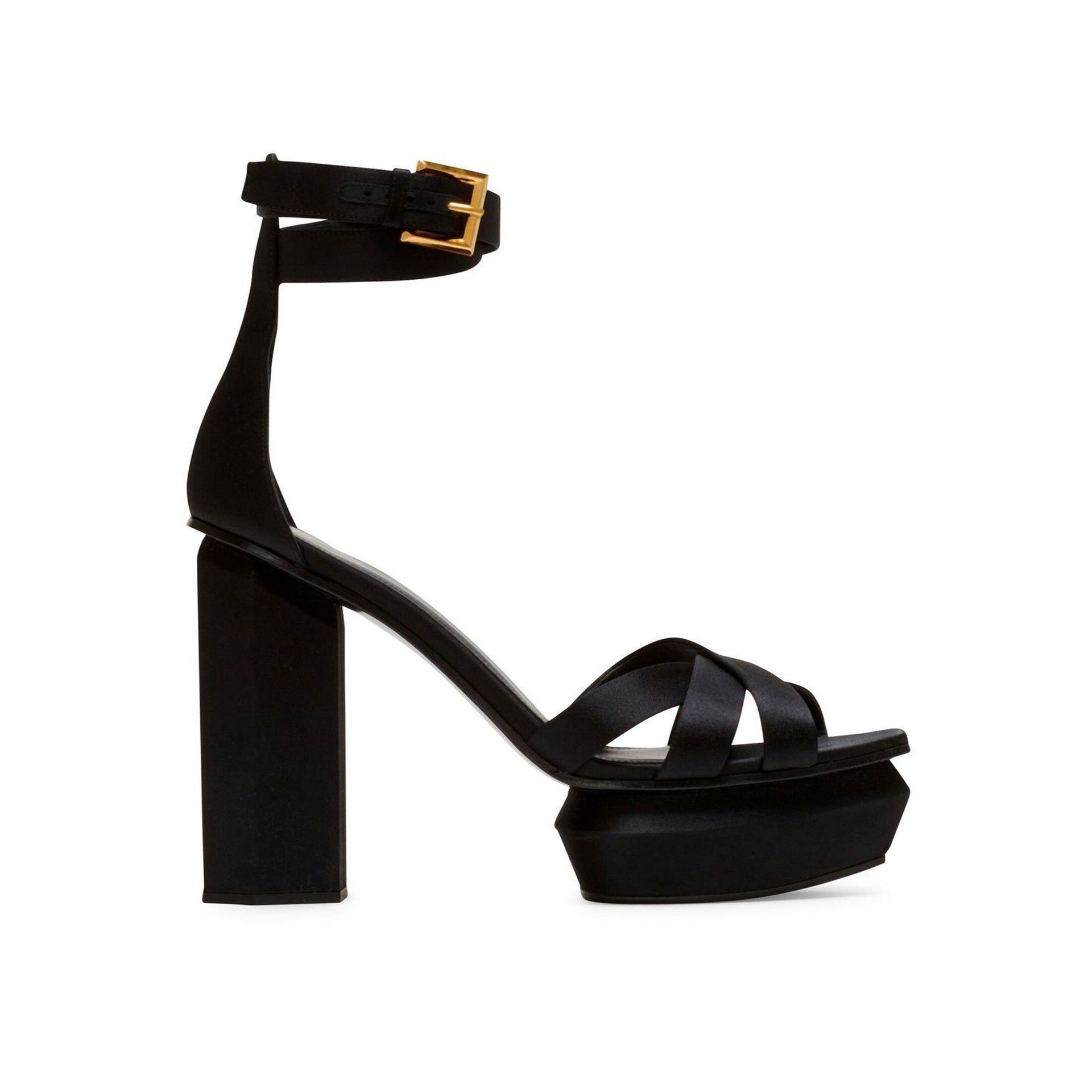 Balmain O1Y0625 Heel Shoes Sandals In Black, Women's (Size 8)