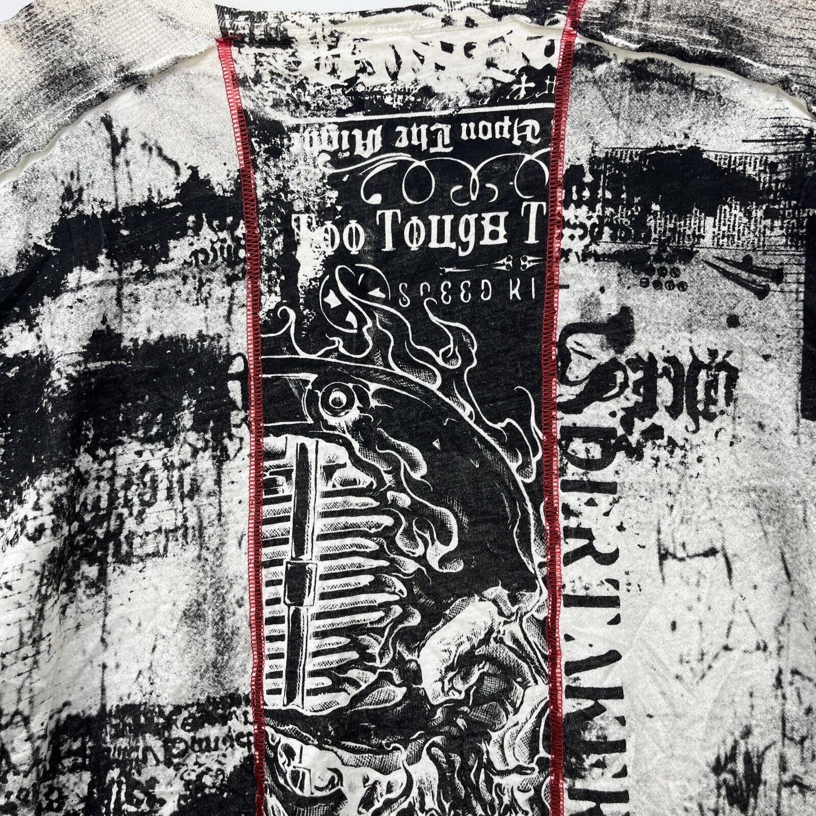 Affliction × Vintage Vintage Y2K Affliction Skull All Over Print T-Shirt 2XL Size US XXL / EU 58 / 5 - 3 Thumbnail