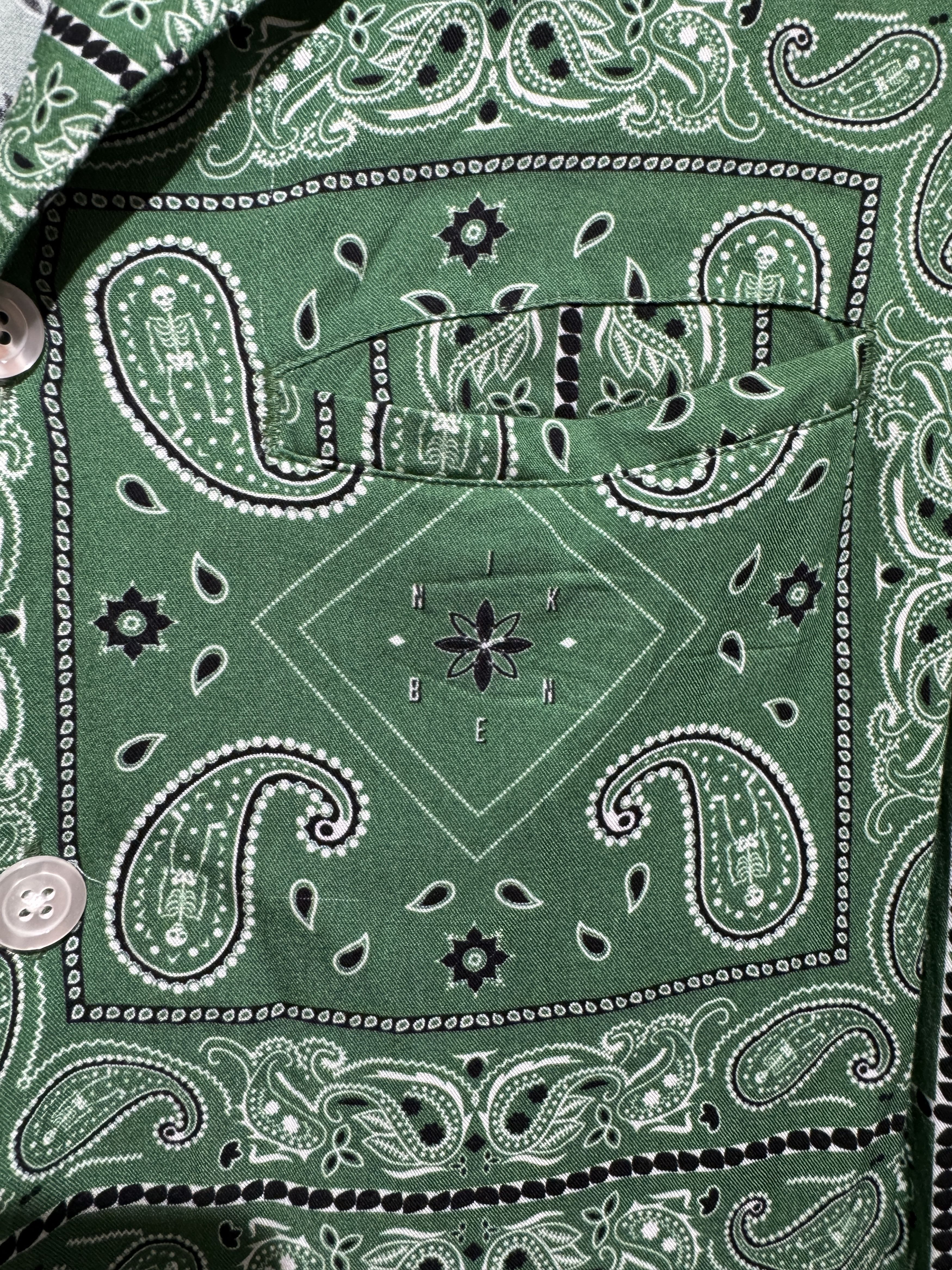 Vintage NikBen Green Bandana Print Camp Collar Shirt Size US S / EU 44-46 / 1 - 3 Thumbnail