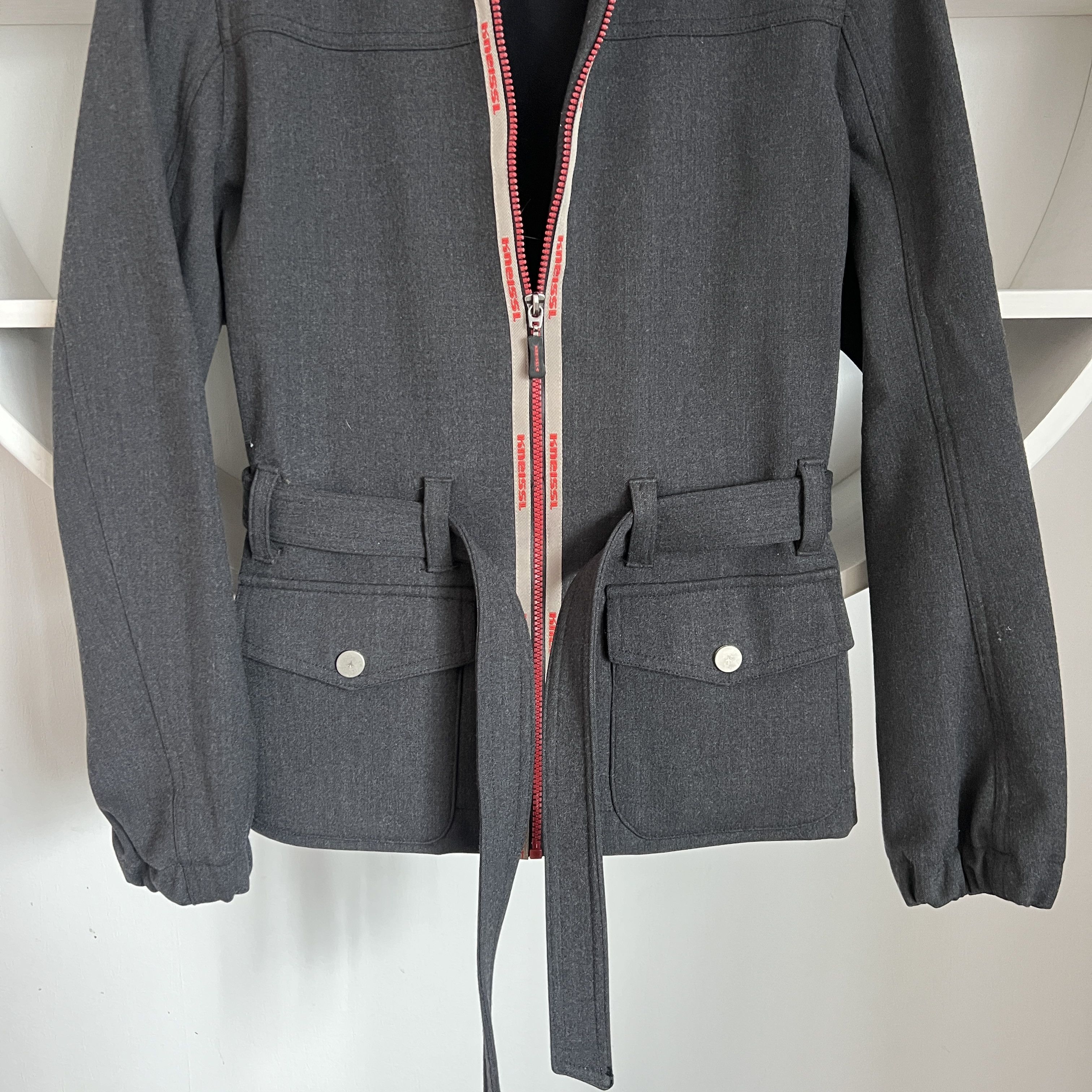 Bogner Vintage Women's KNEISSL Wool Leather Gray Jacket Size S / US 4 / IT 40 - 6 Thumbnail