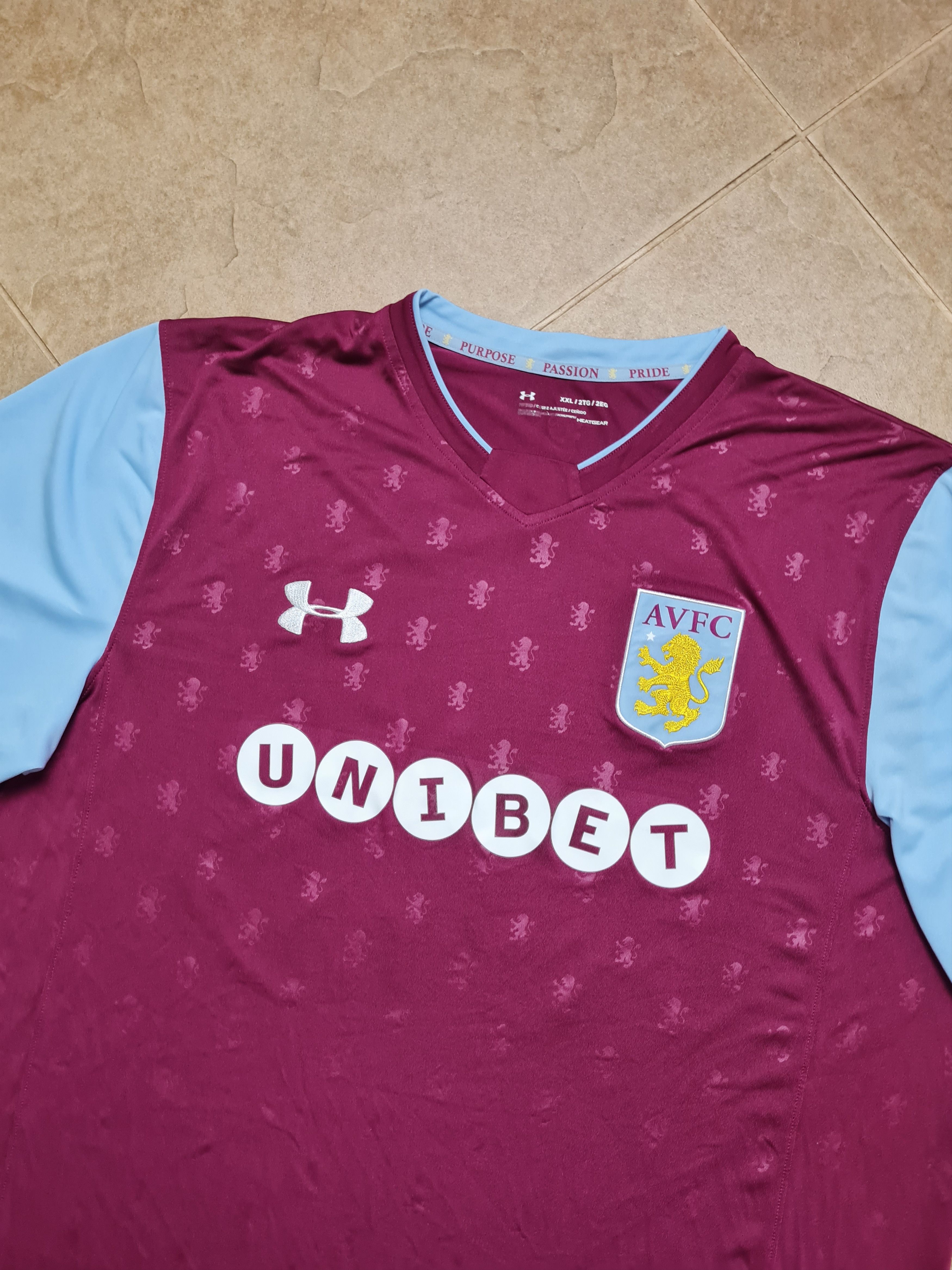 Under Armour Aston Villa Football shirt 2017 Soccer Trikot Under Armour Size US XXL / EU 58 / 5 - 19 Thumbnail