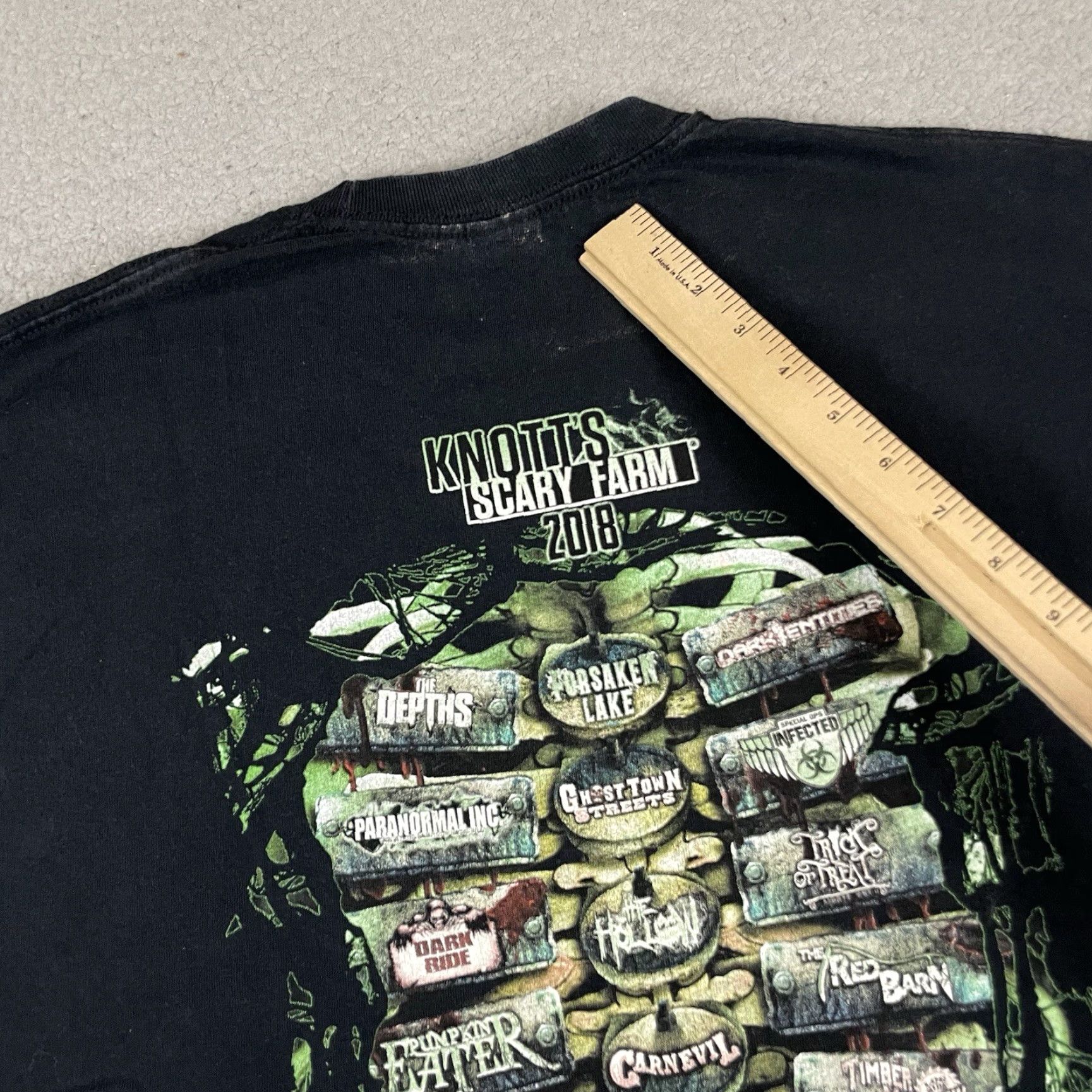 Vintage VINTAGE Knotts Scary Farm T Shirt Black XL Adult Cotton Park Halloween 2018 Distressed Rare Mens Shirt Size US XL / EU 56 / 4 - 5 Thumbnail